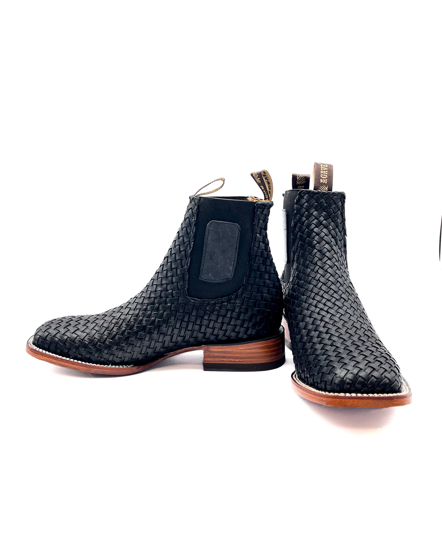 Ankle Boot Weave Woven Black