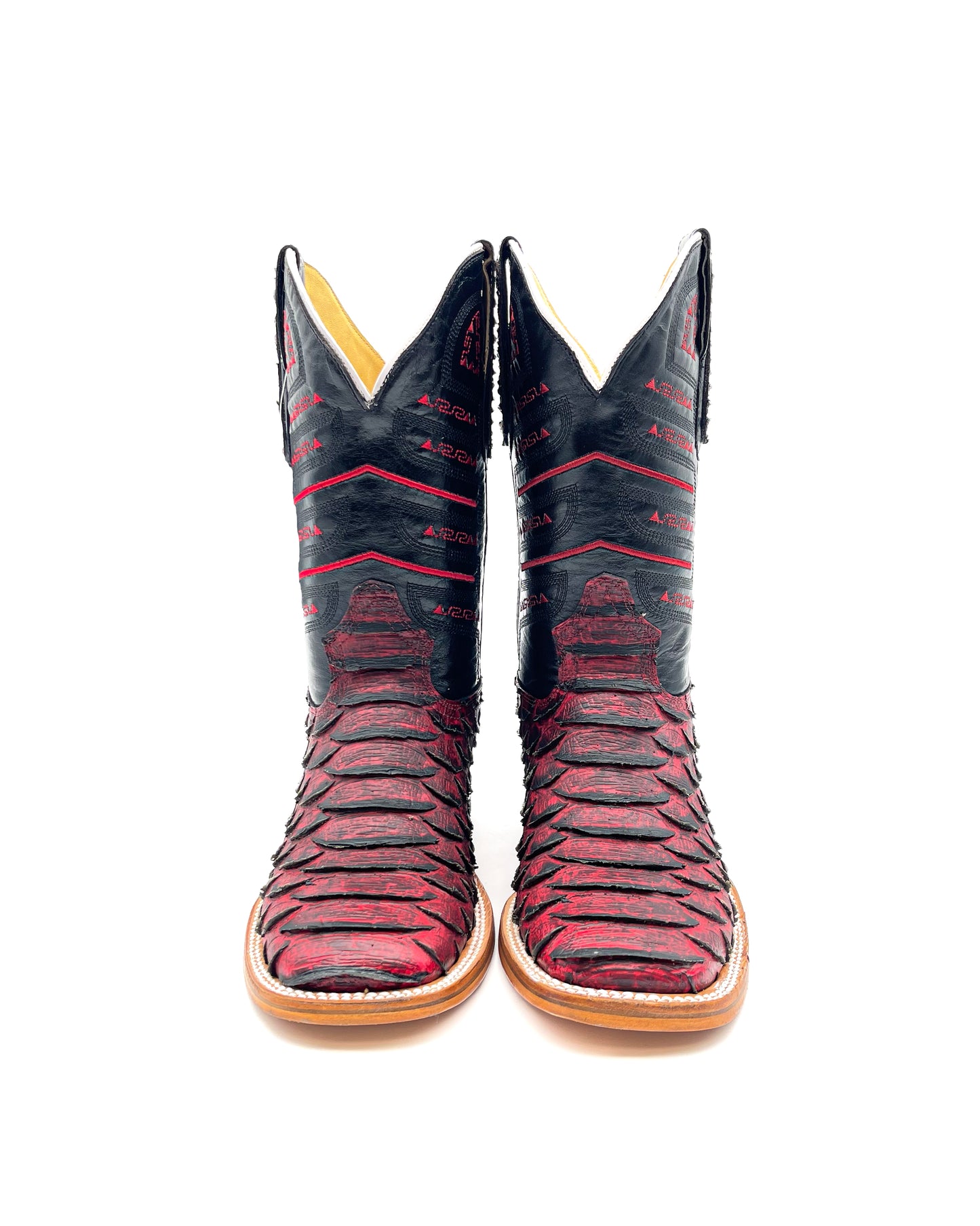 Cowboy Boot Black Cherry Python