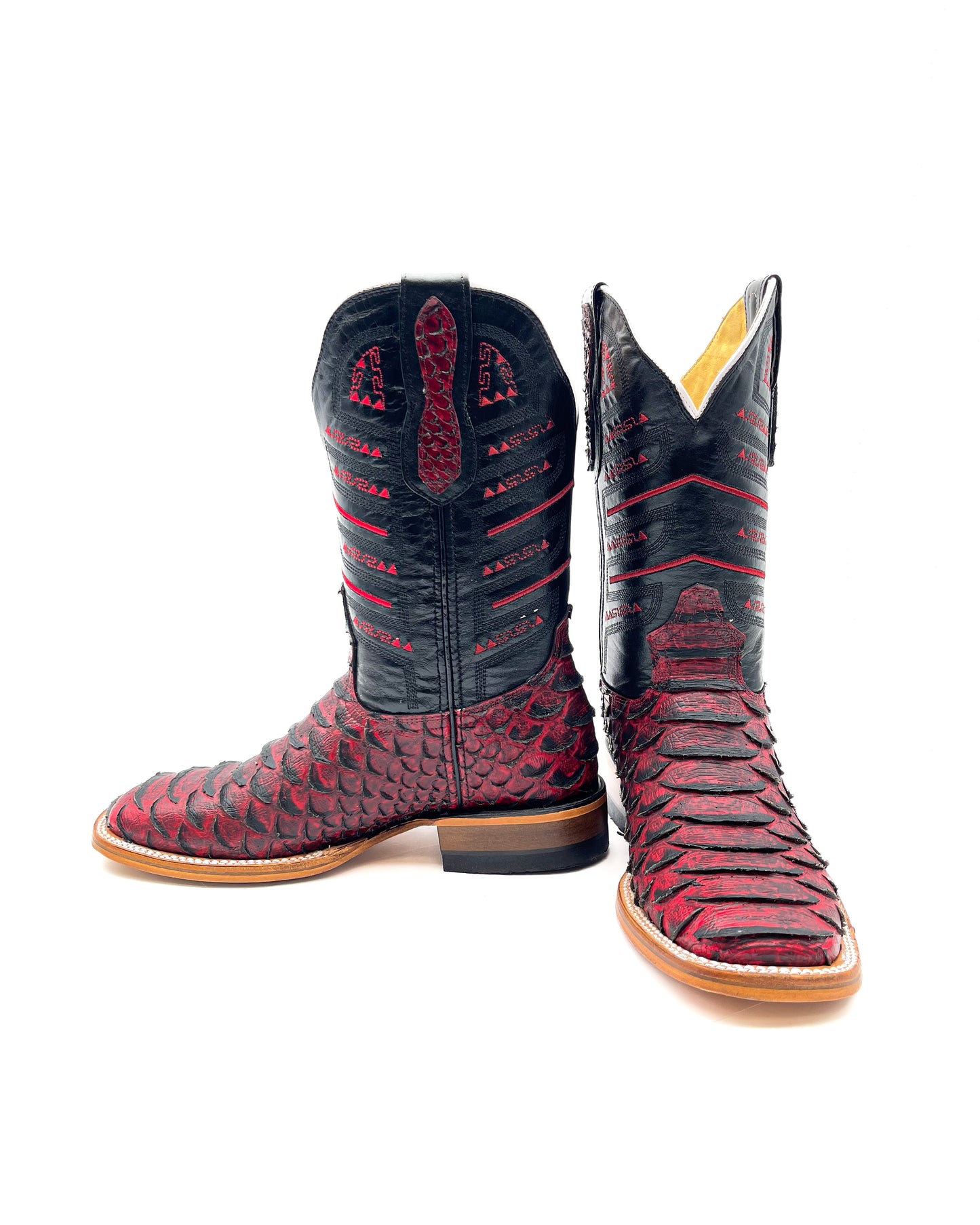 Cowboy Boot Black Cherry Python