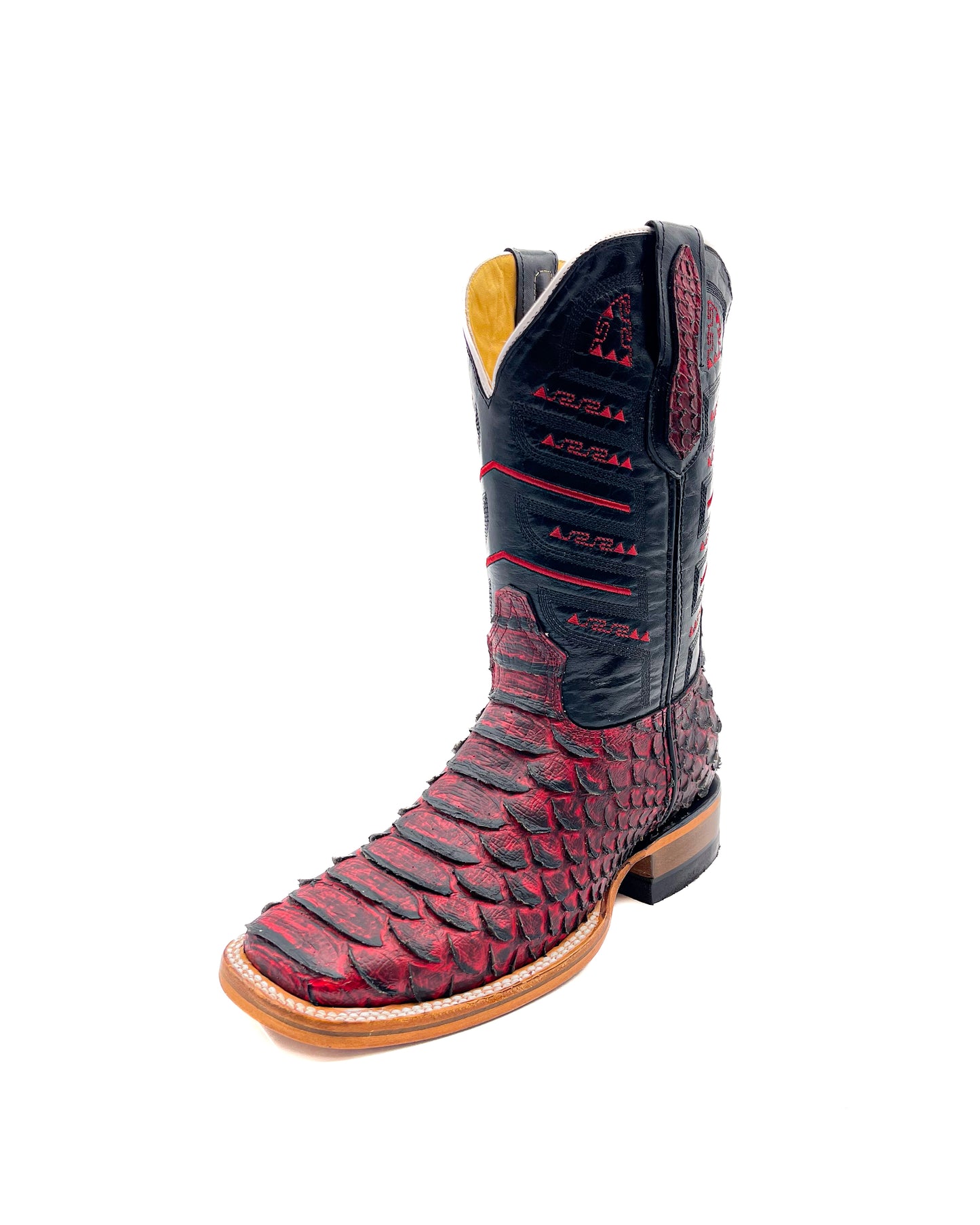 Cowboy Boot Black Cherry Python