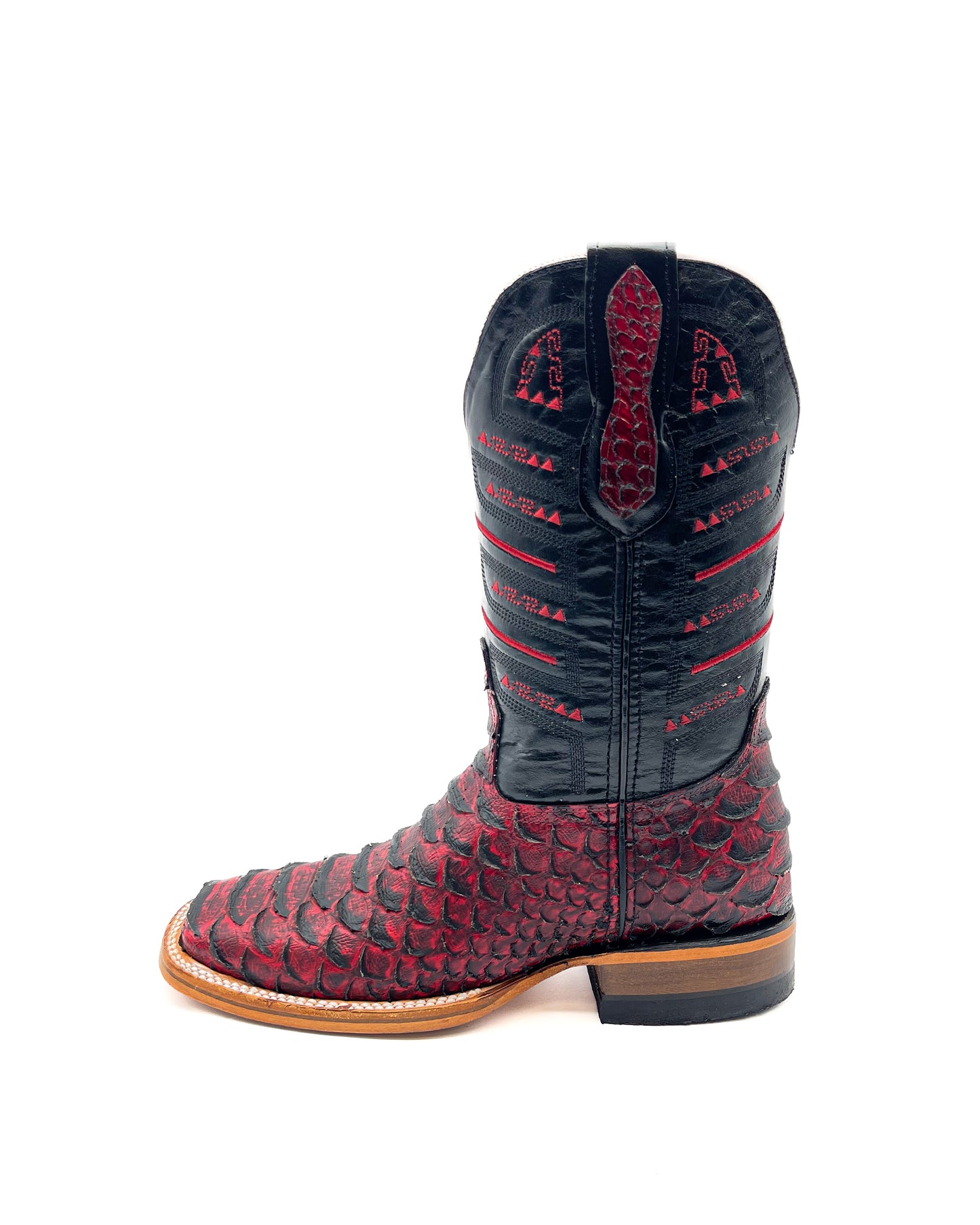 Cowboy Boot Black Cherry Python