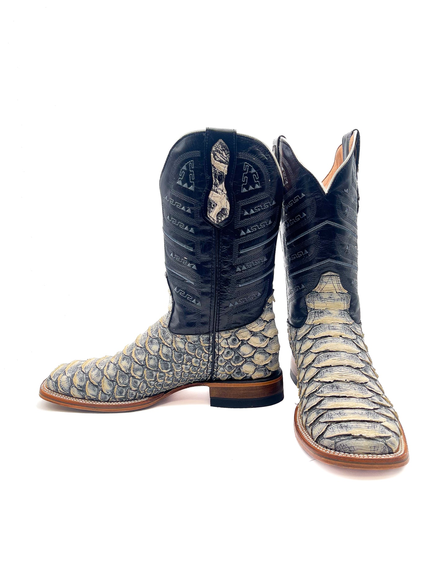 WHITE PYTHON | MEN SQUARE TOE WESTERN COWBOY BOOTS