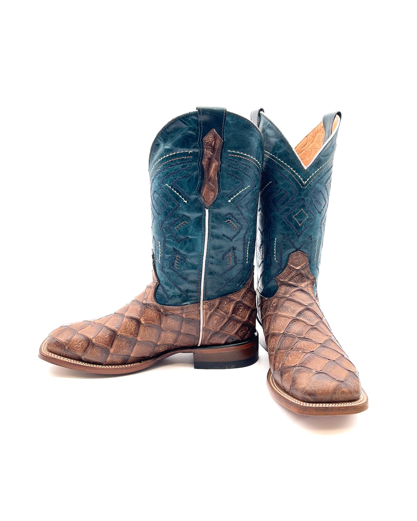 Cowboy Boot Brown Pirarucu Fish