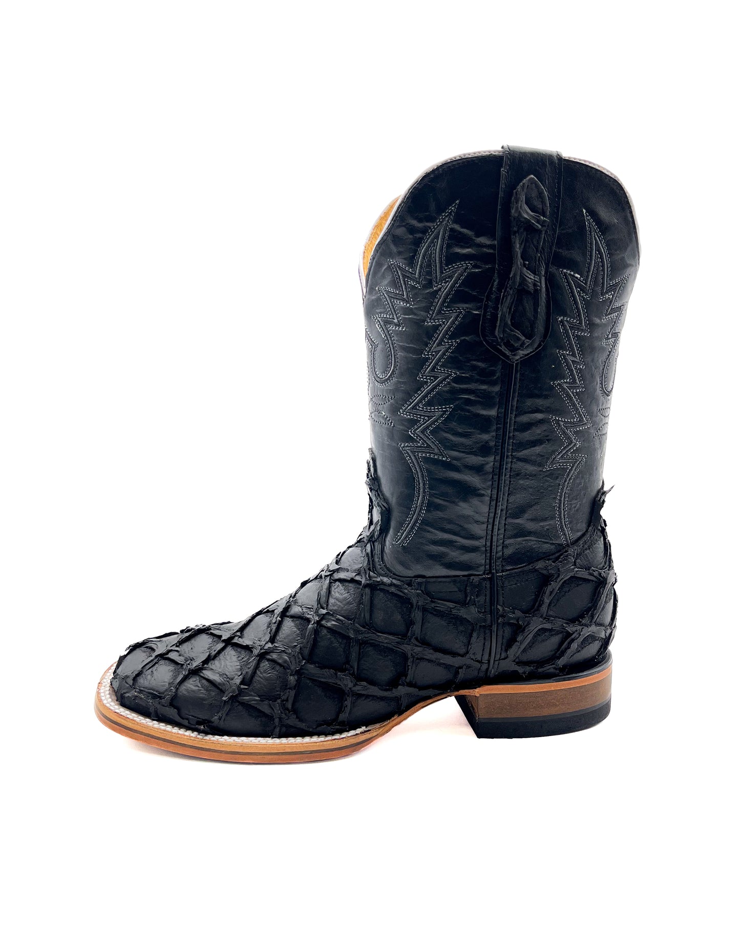 Cowboy Boot Black Pirarucu Bass