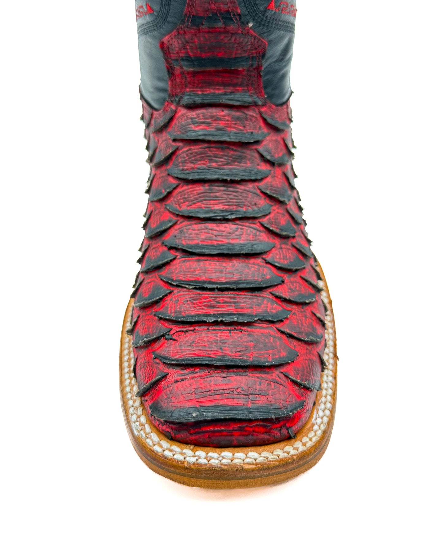 Cowboy Boot Black Cherry Python