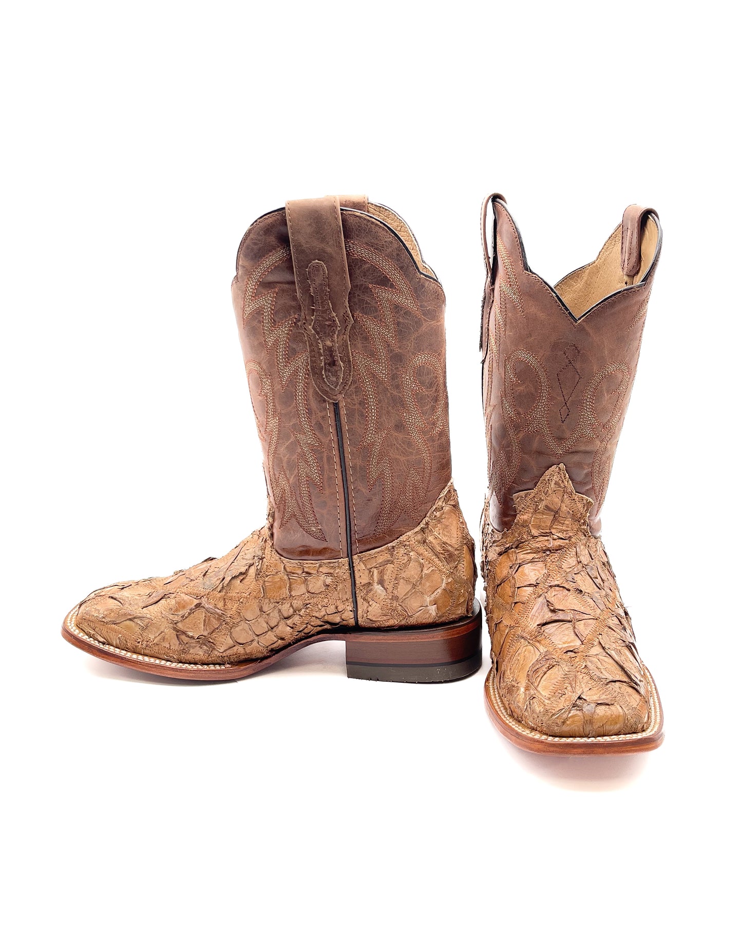 Cowboy Boot Light Brown Patchwork Piracucu Bass