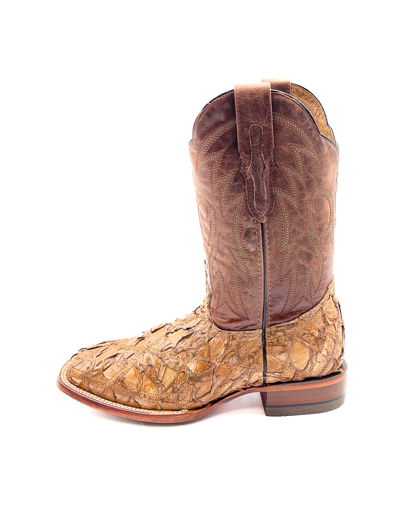 Cowboy Boot Light Brown Patchwork Piracucu Bass