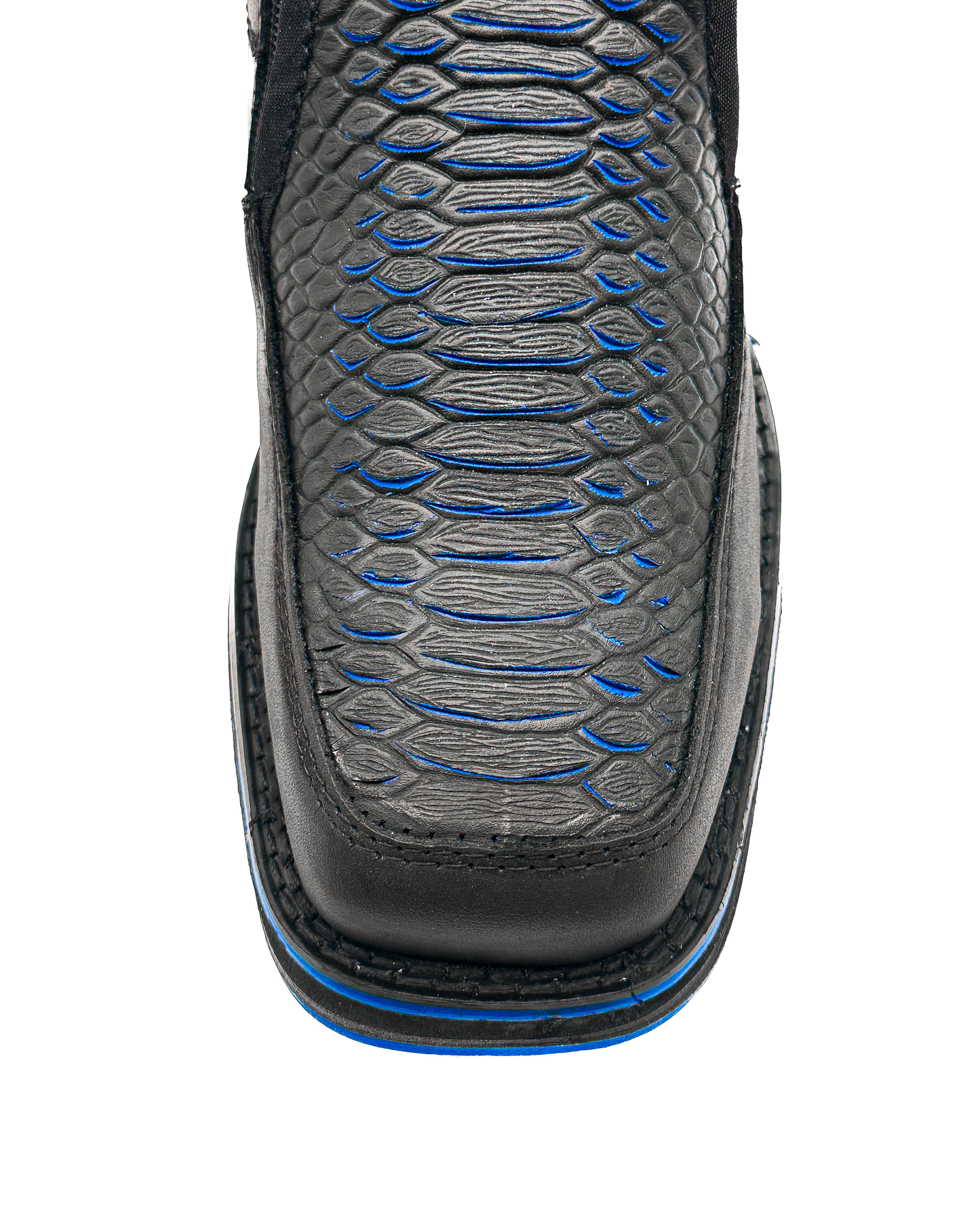 Zipper Shoe Blue Python Rubber Sole