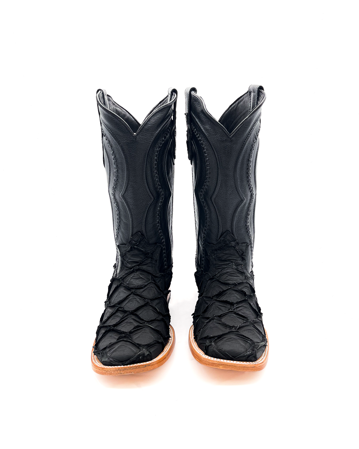 Cowboy Boot Genuine Black Pirarucu Bass