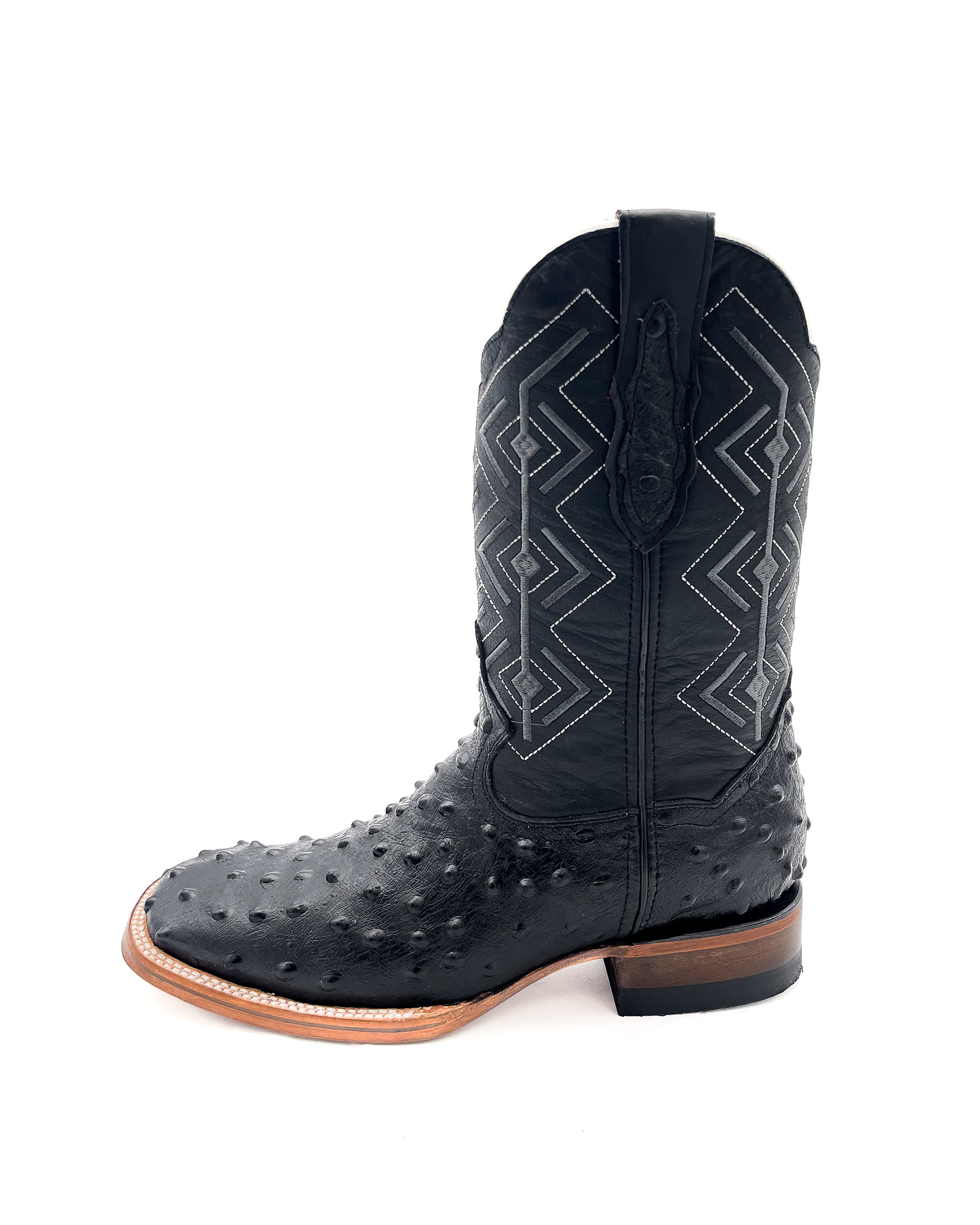 Cowboy Boot Black Ostrich