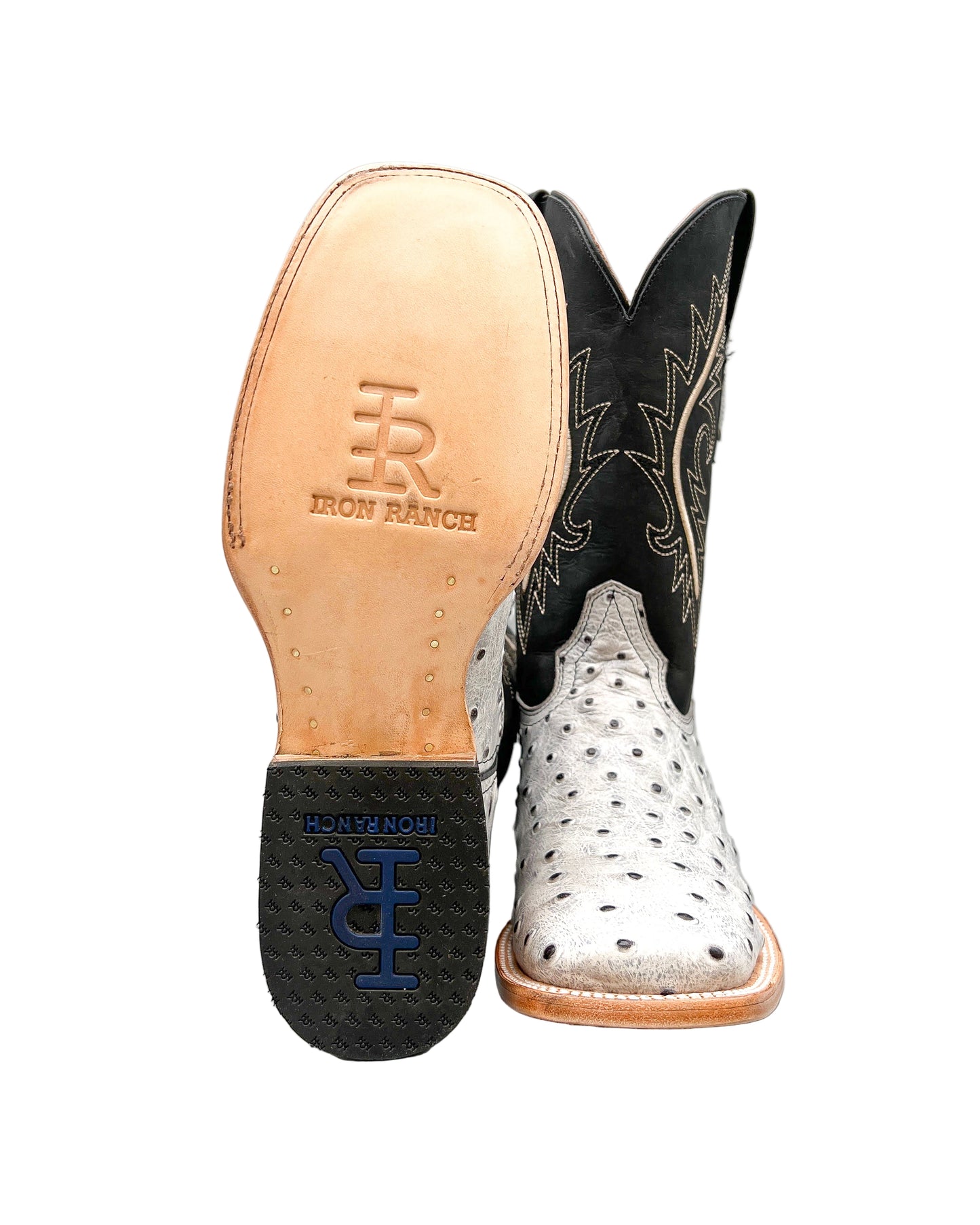 Cowboy Boot Icy White Ostrich