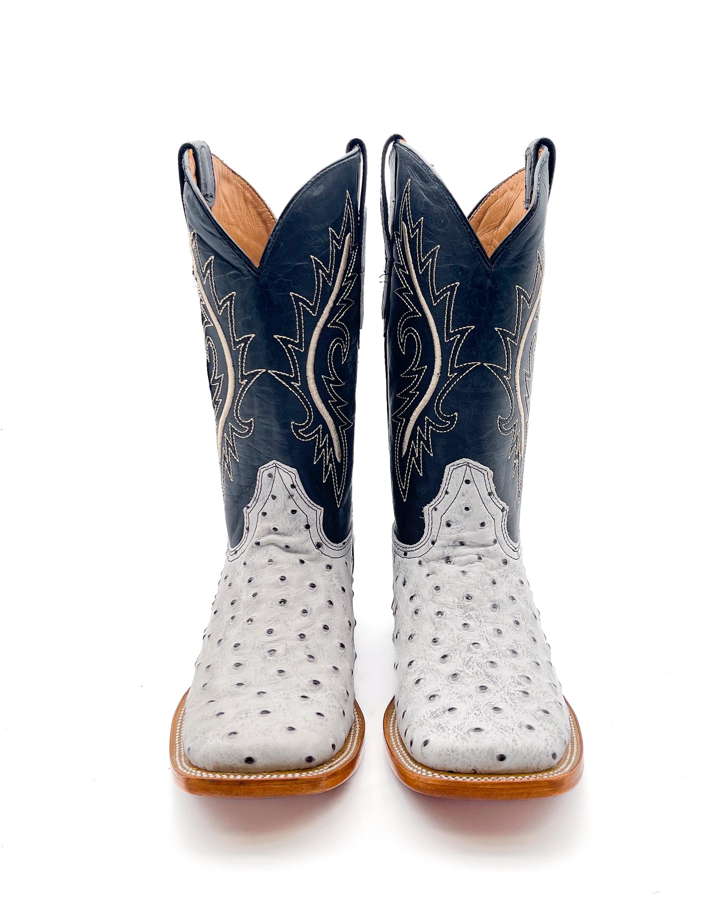 Cowboy Boot Icy White Ostrich