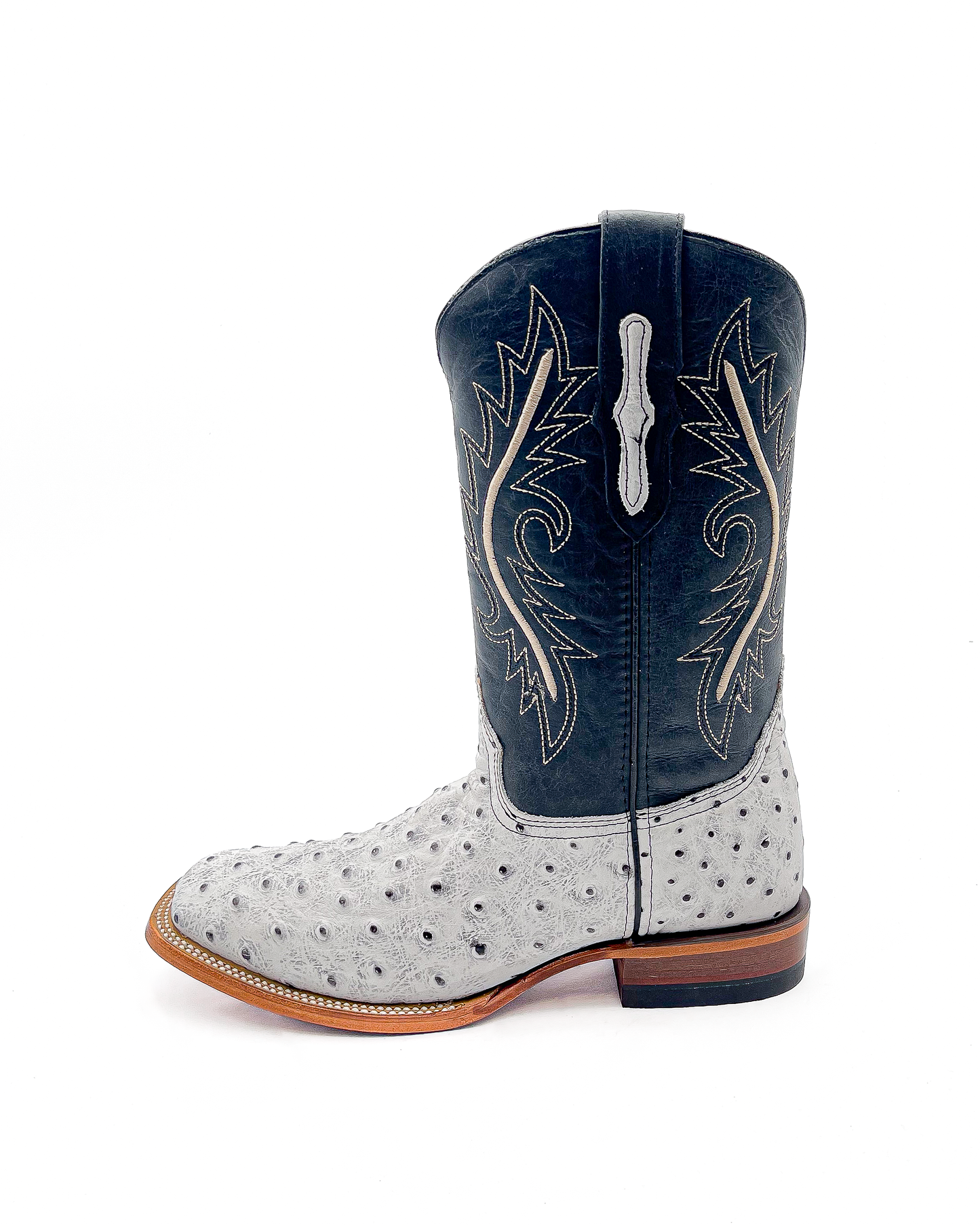 Cowboy Boot Icy White Ostrich