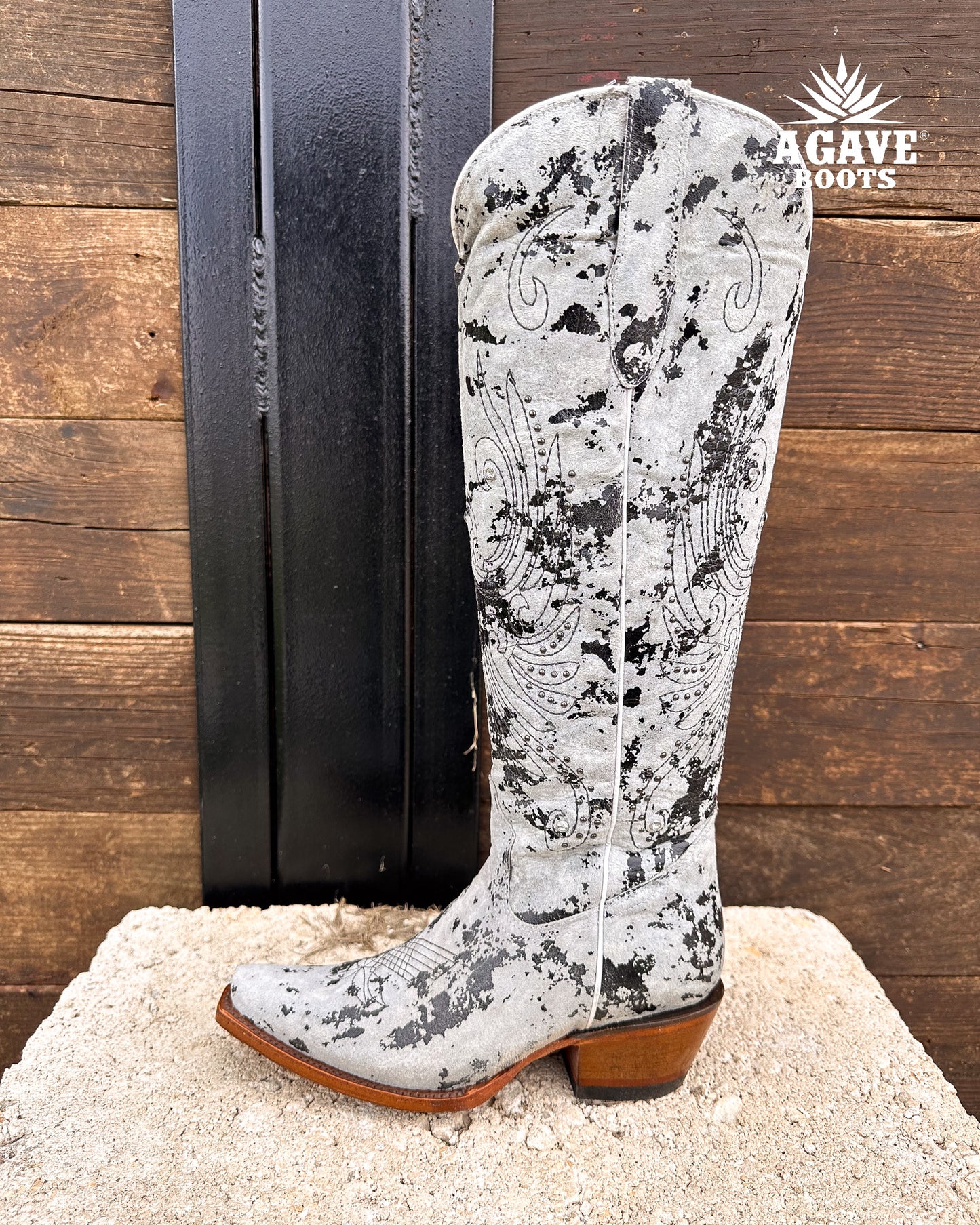Cowboy Boot Tall Camo Cowhide