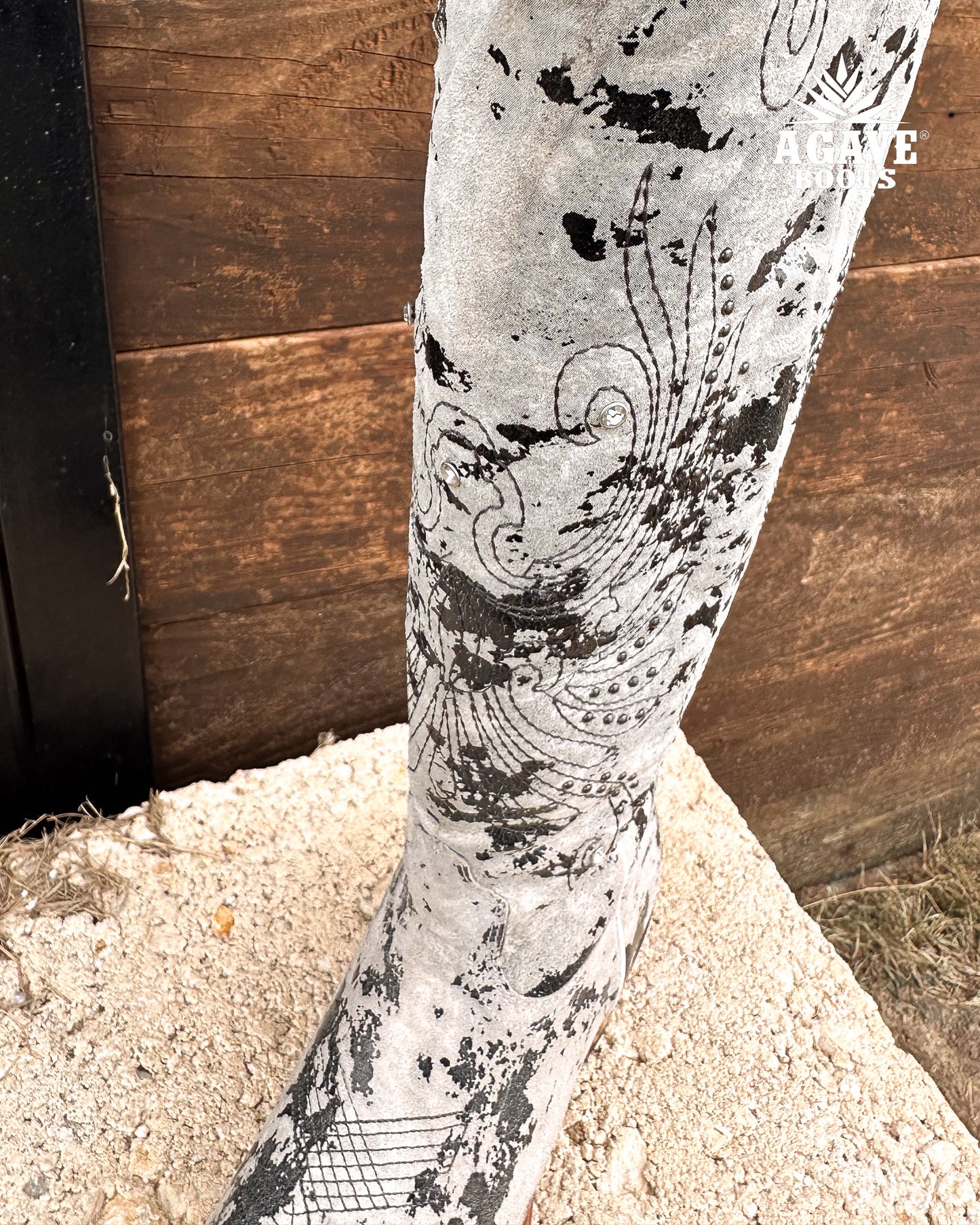 Cowboy Boot Tall Camo Cowhide