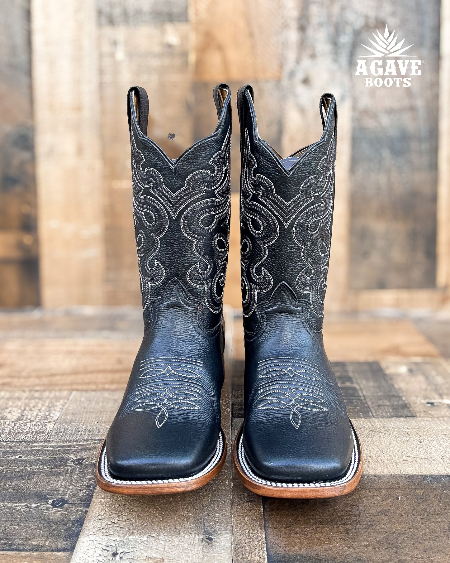 "TOMBSTONE" BLACK | MEN SQUARE TOE WESTERN COWBOY BOOTS