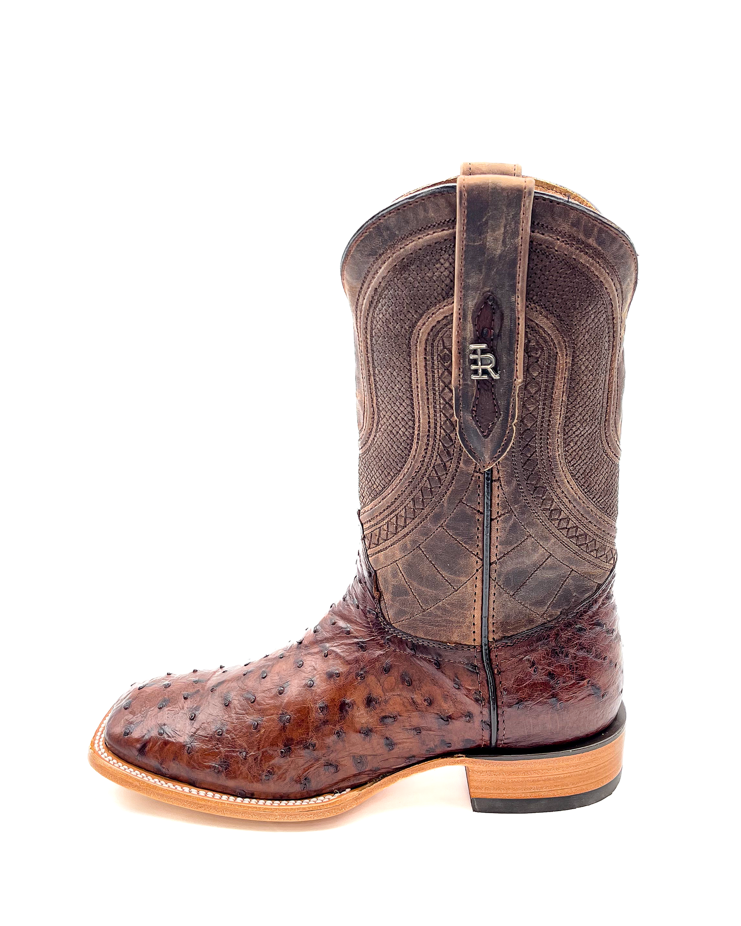 Cowboy Boot Genuine Ostrich Brown