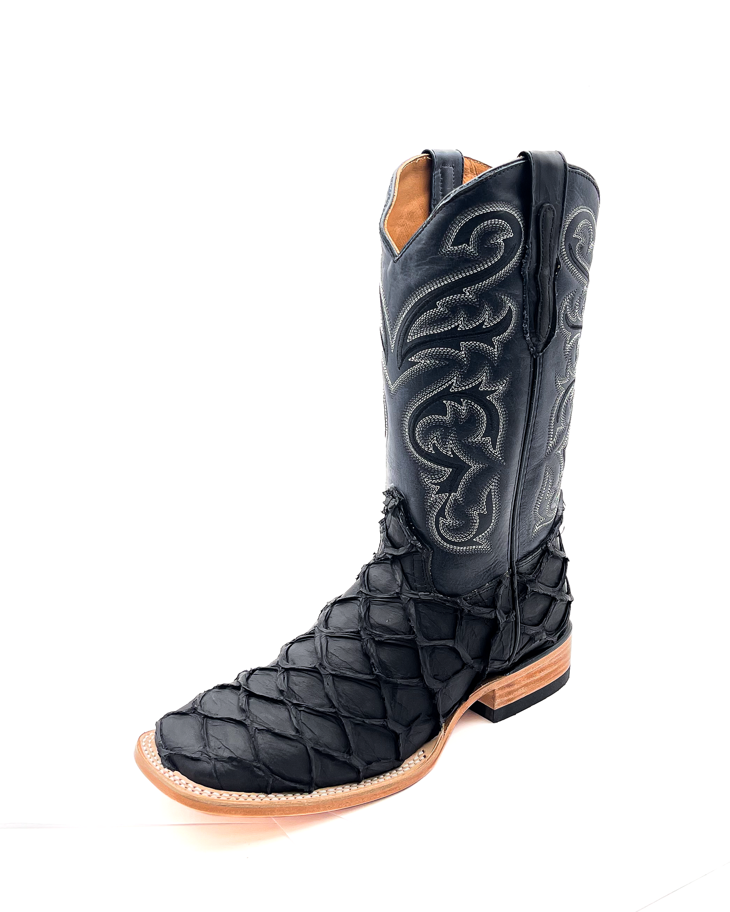 Cowboy Boot Black Pirarucu Bass