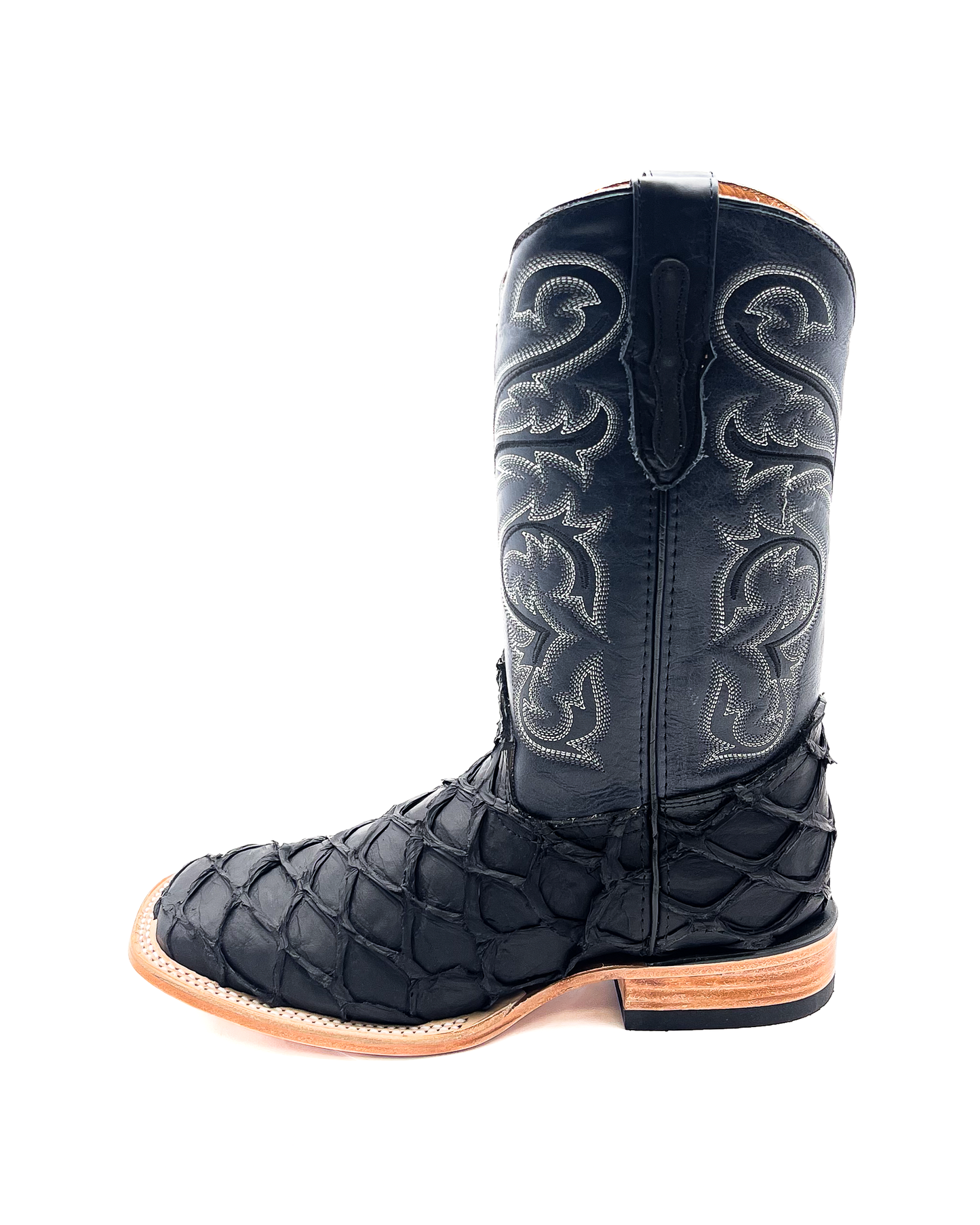 Cowboy Boot Black Pirarucu Bass