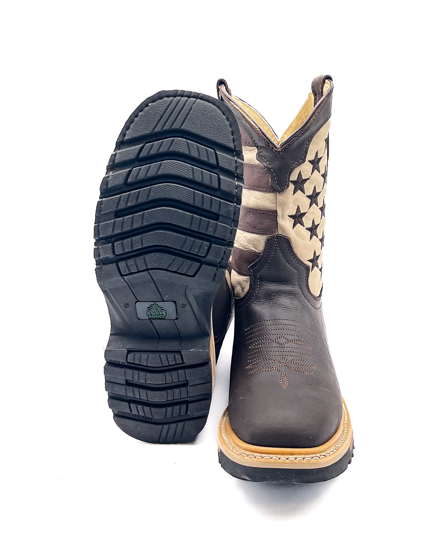 Cowboy Work Boot USA Brown Flag - Soft toe