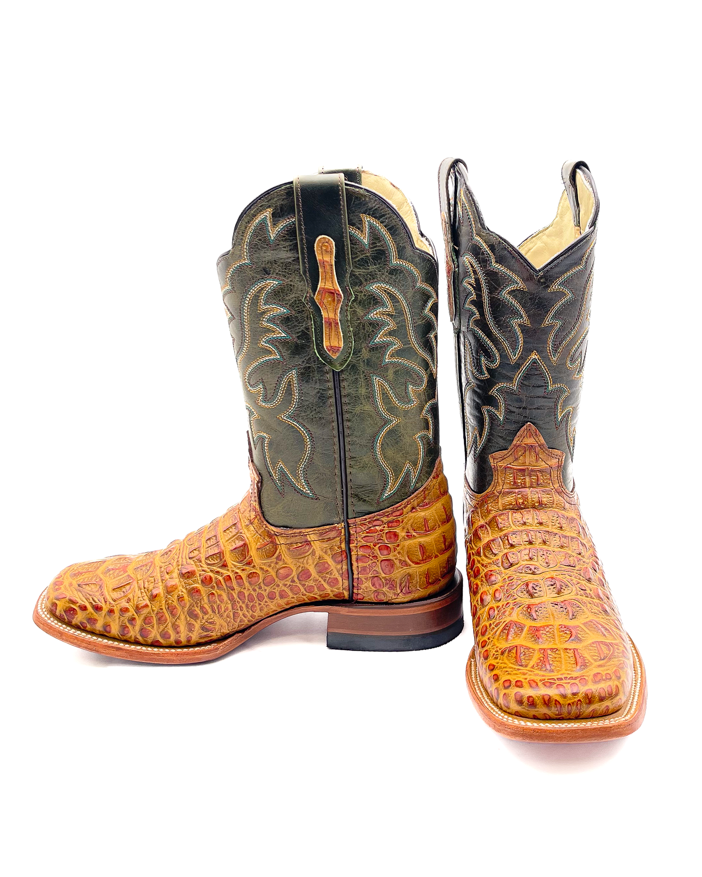 Cowboy Boot Light Brown Caiman Hornback