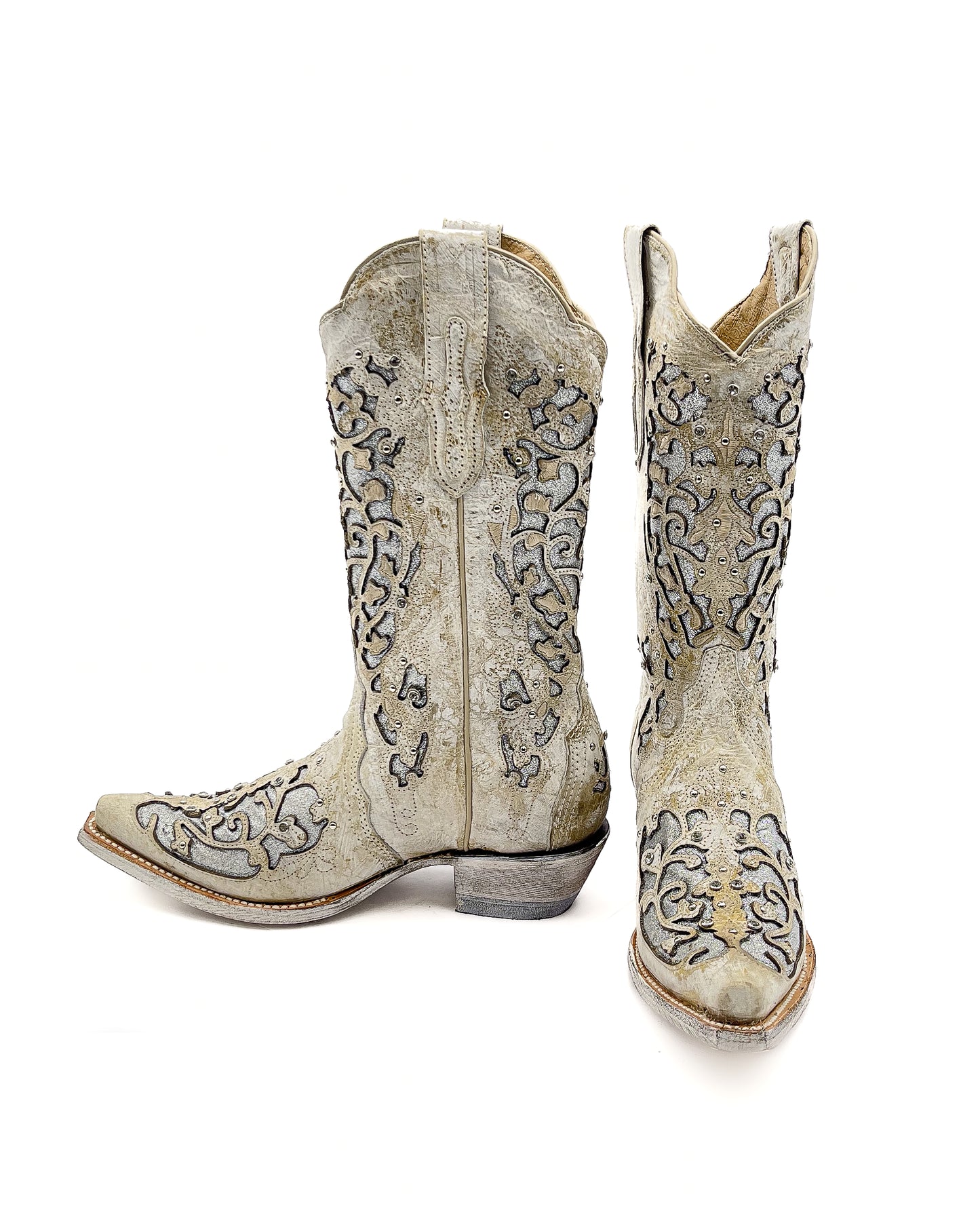 Cowboy Boot Clarissa Rustic White