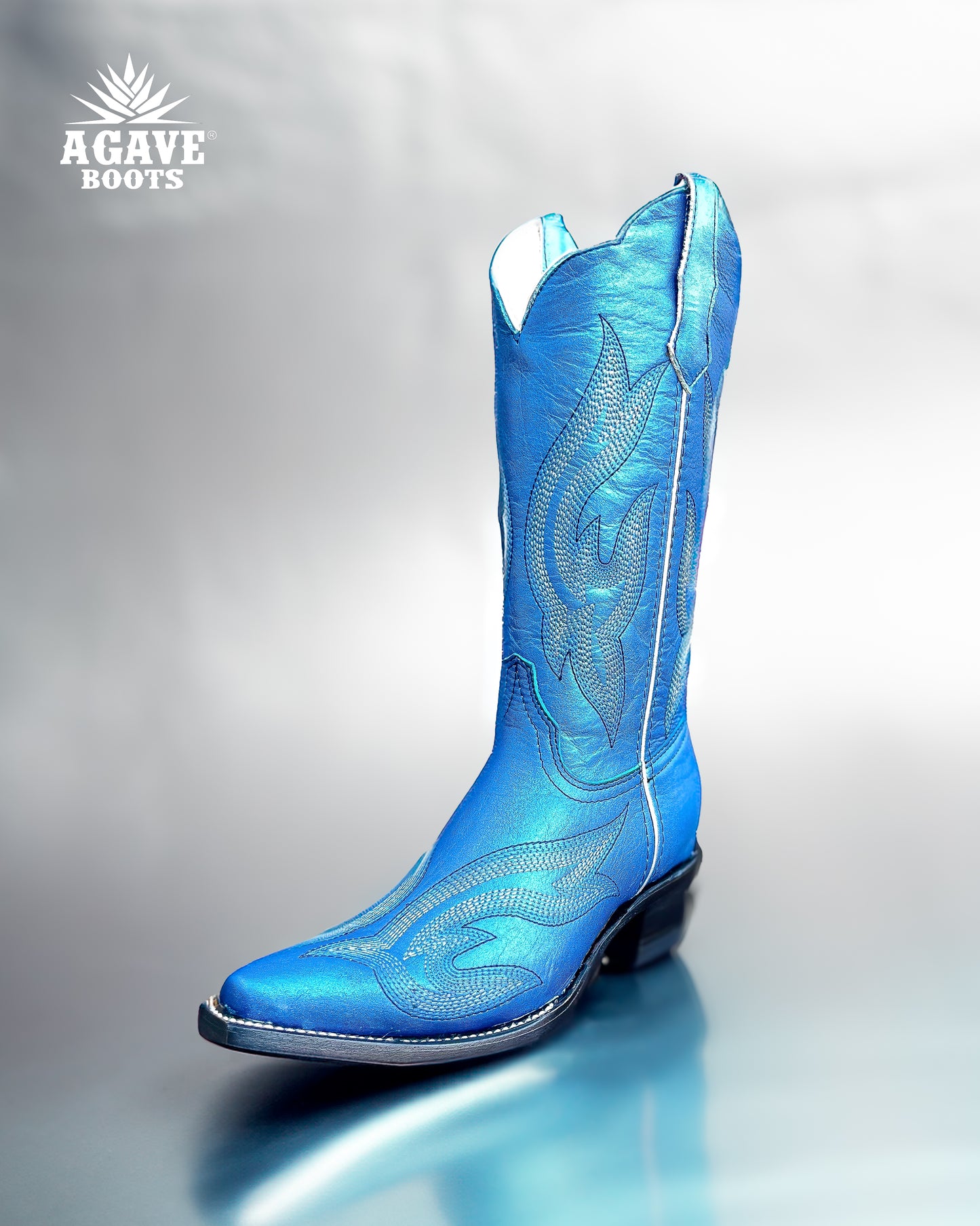 Cowboy Boot Metallic Blue