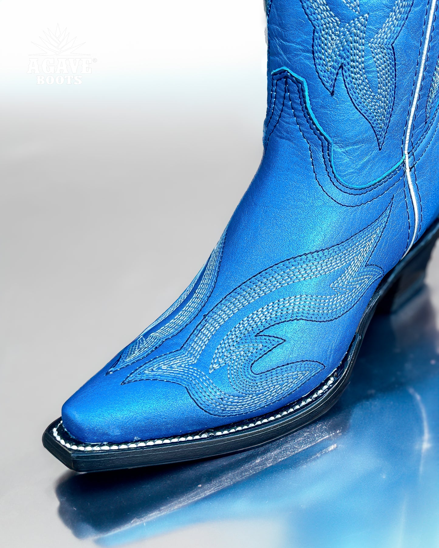 Cowboy Boot Metallic Blue