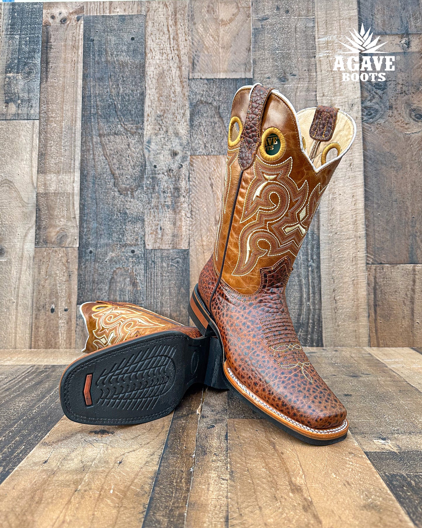 Cowboy Boot Bull Cognac Rubber Sole