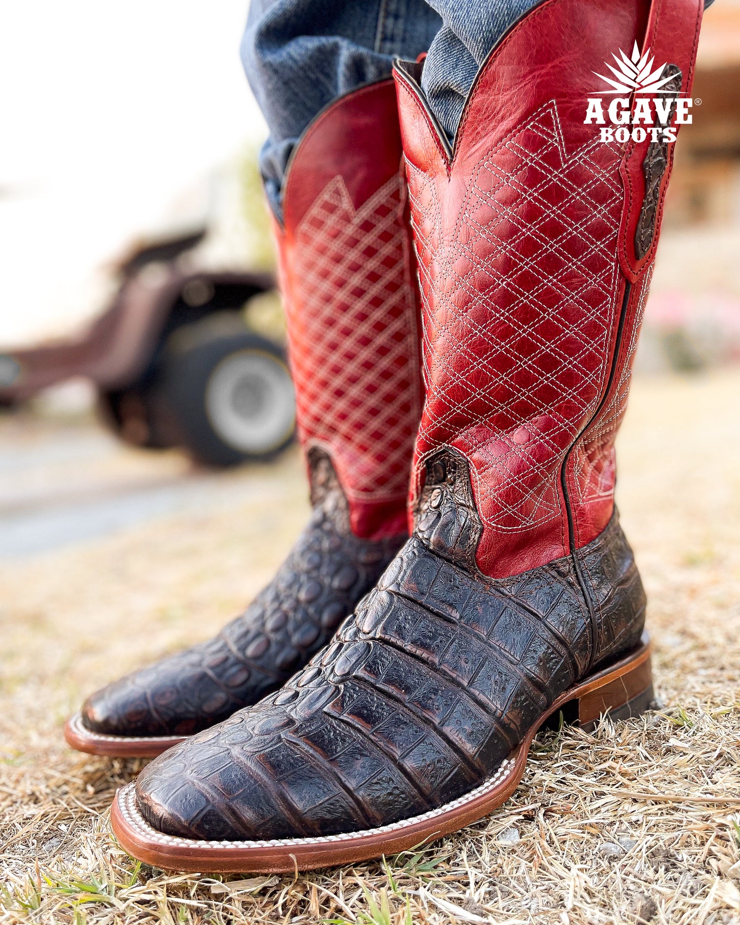Cowboy Boot Red Caiman