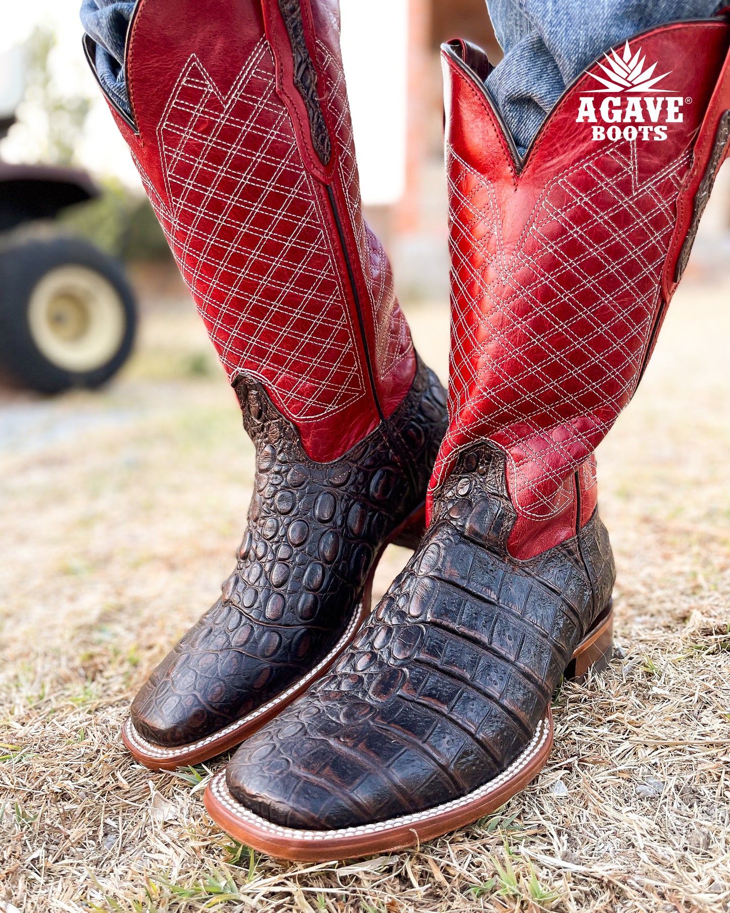 Cowboy Boot Red Caiman