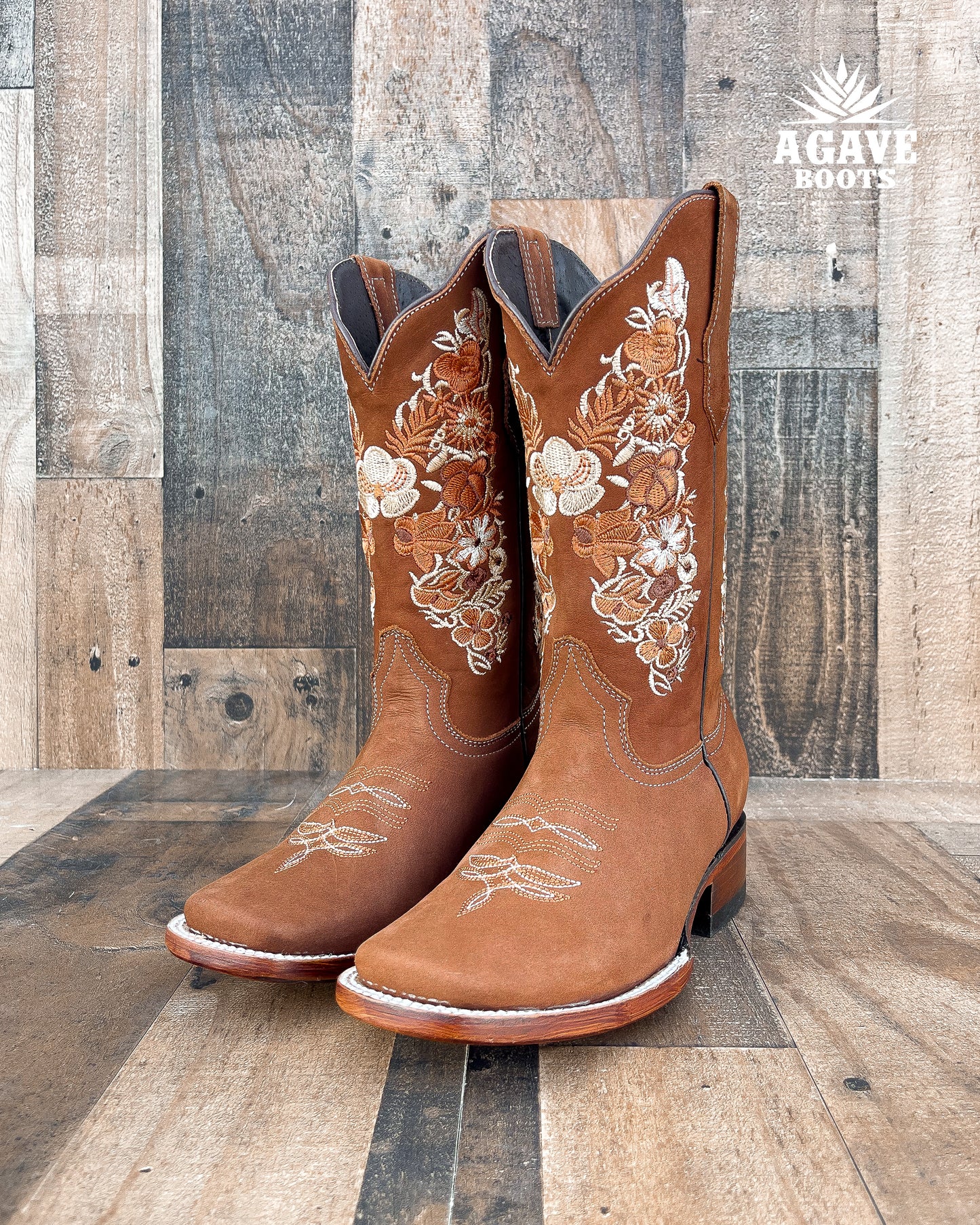 "MALVINA" BROWN | WOMEN SQUARE TOE BOOTS