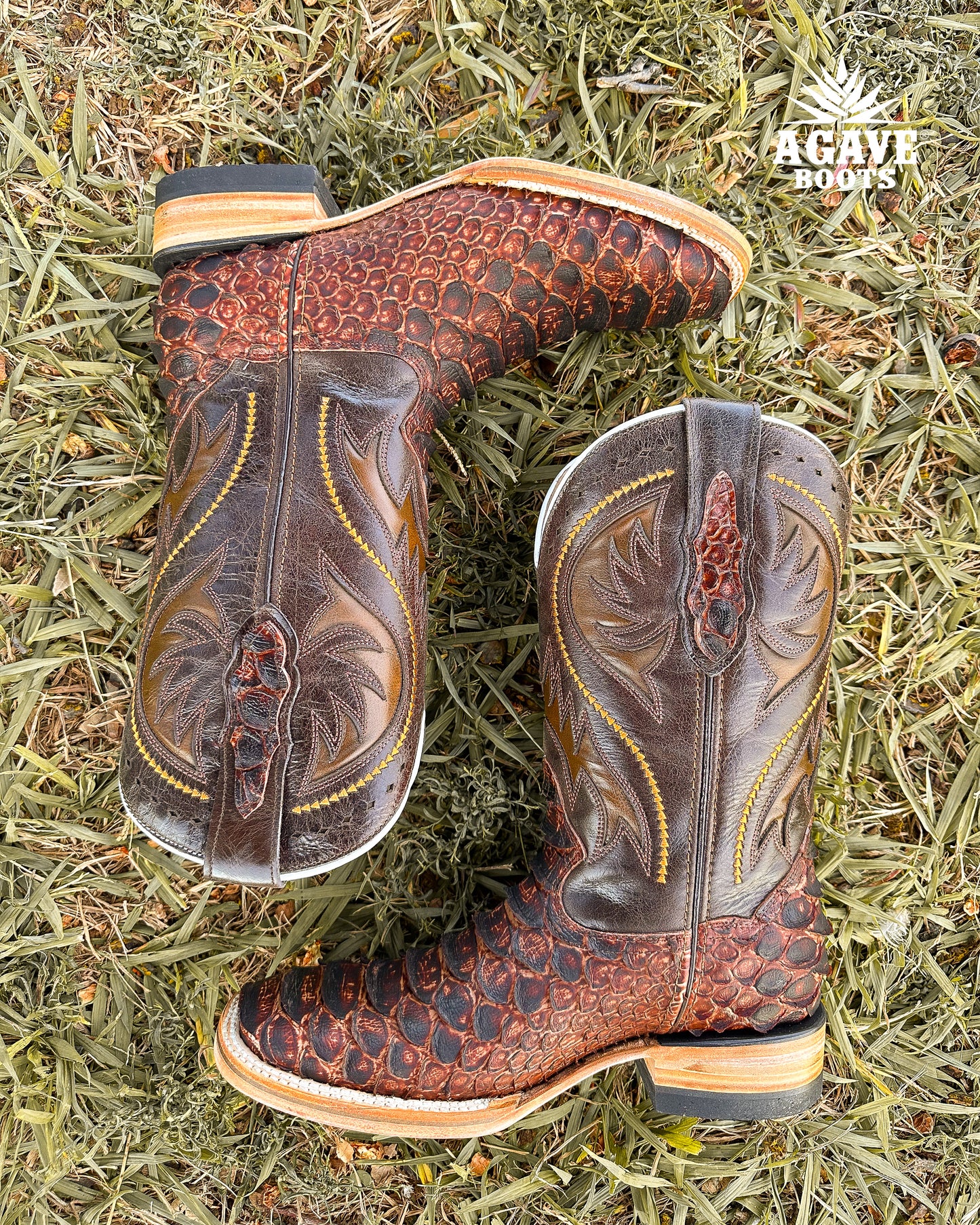 Cowboy Boot Python Cognac