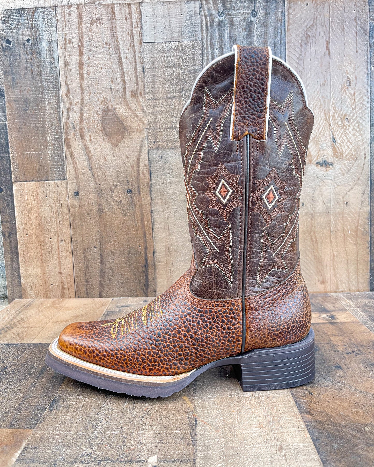 "LAVA" HONEY | MEN SQUARE TOE WESTERN COWBOY BOOTS