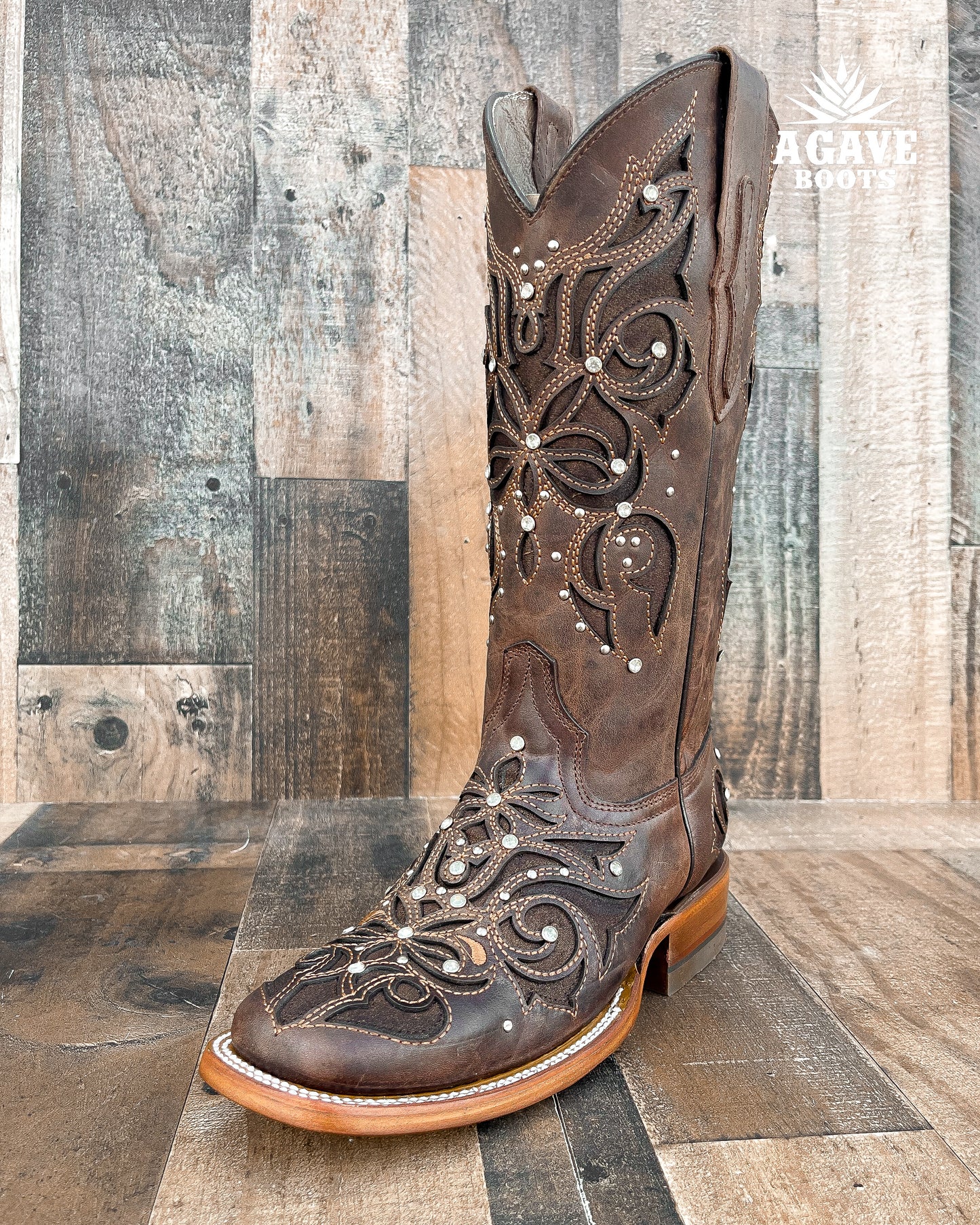 Cowboy Boot Miranda Brown Glitter