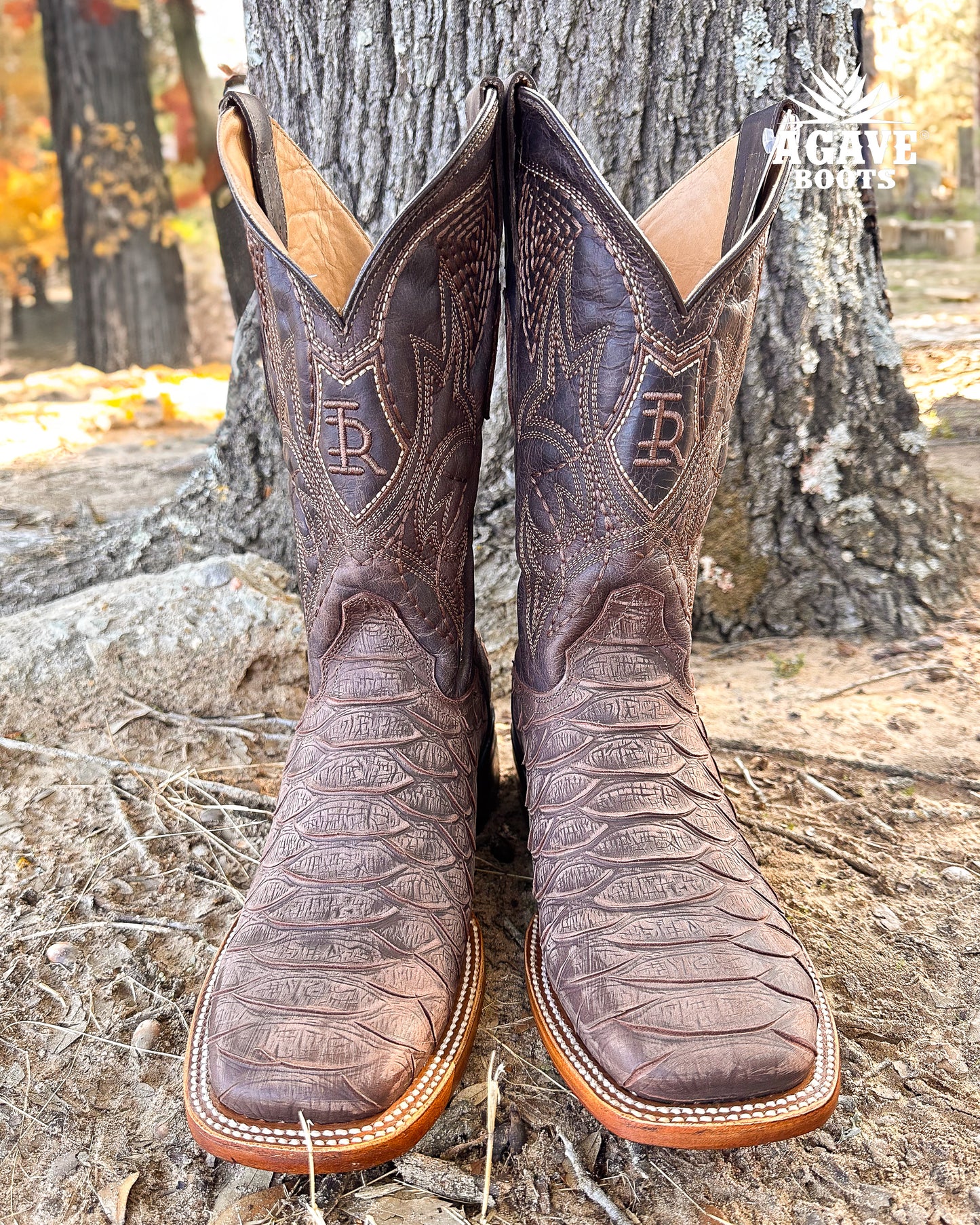 BROWN PYTHON | MEN SQUARE TOE WESTERN COWBOY BOOTS