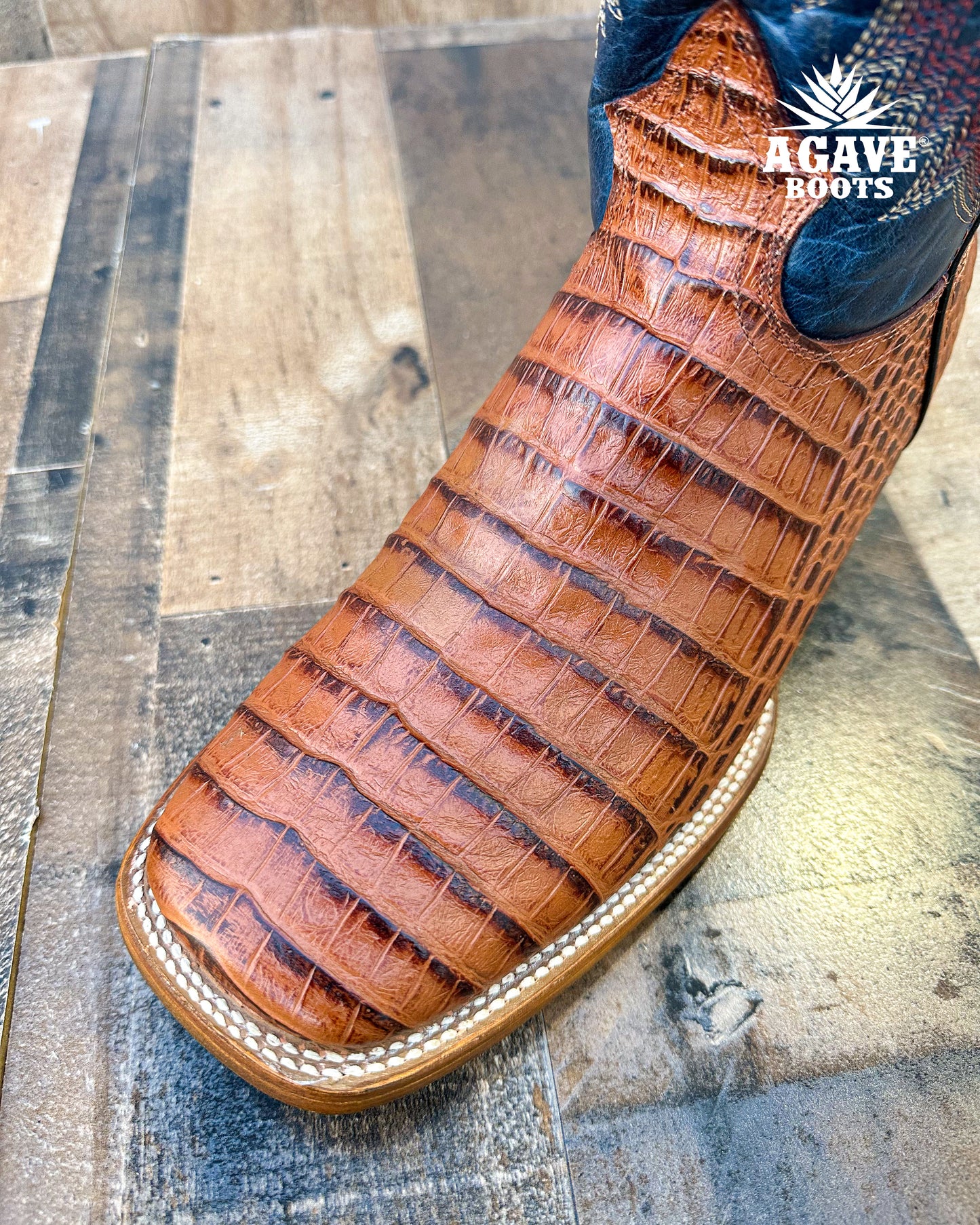 Cowboy Boot Cognac Caiman Belly