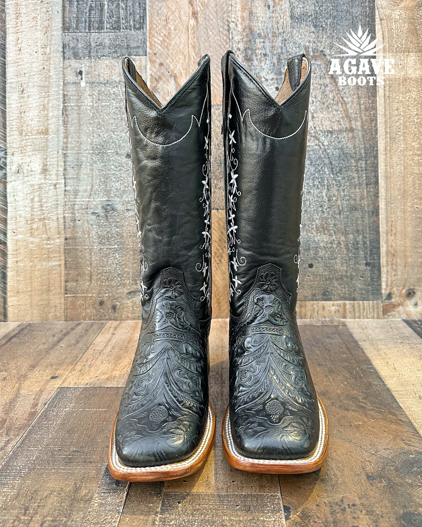 Cowboy Boot Tania Black Tooled