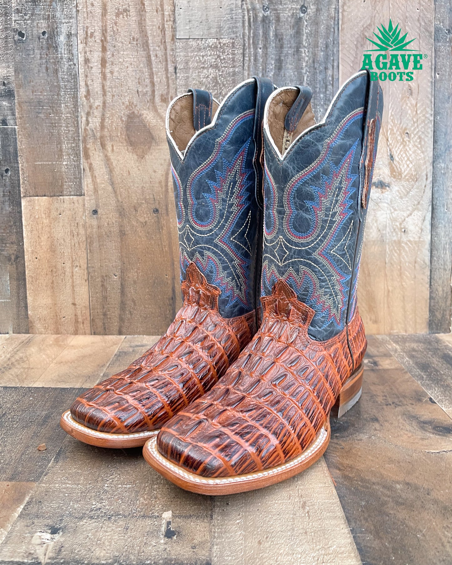 Cowboy Boot Caiman Tail Cognac