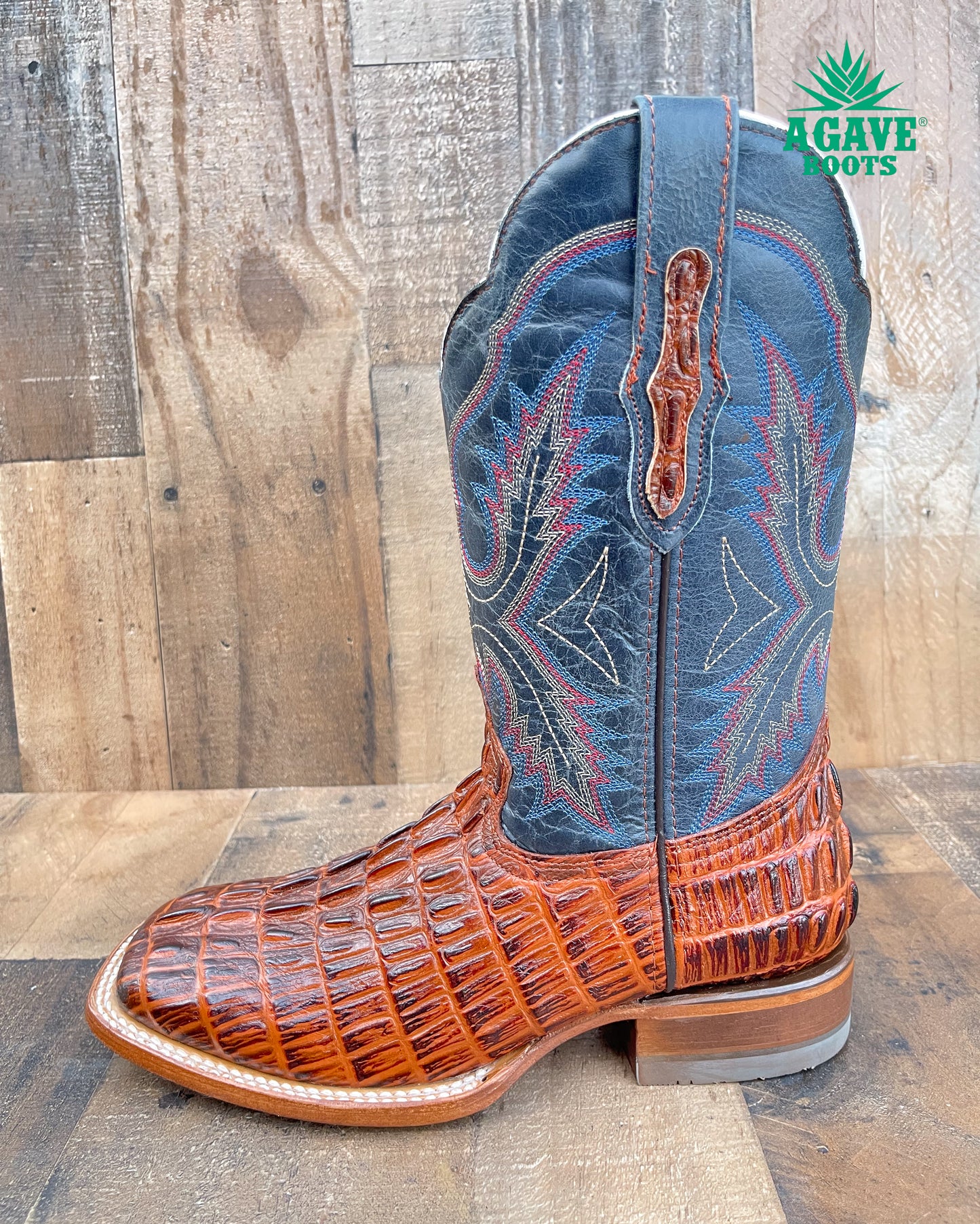 Cowboy Boot Caiman Tail Cognac