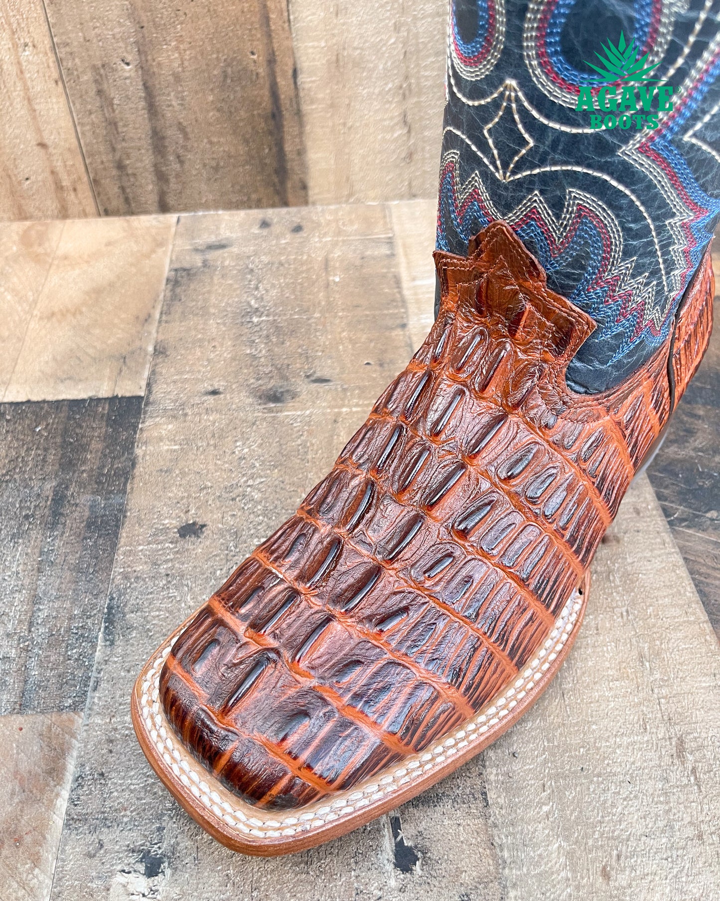 Cowboy Boot Caiman Tail Cognac