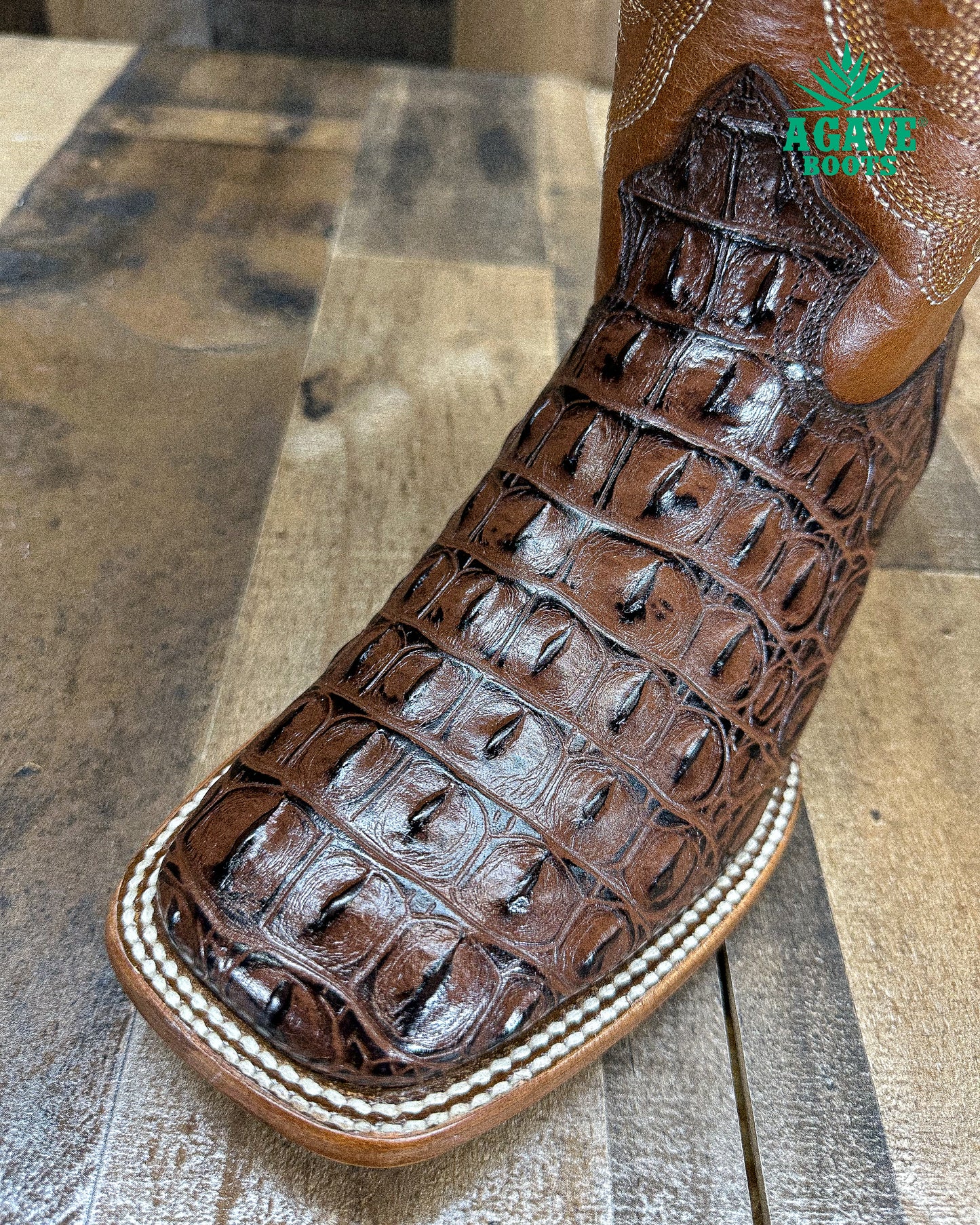 NILE CAIMAN BELLY BROWN  | MEN SQUARE TOE WESTERN COWBOY BOOTS