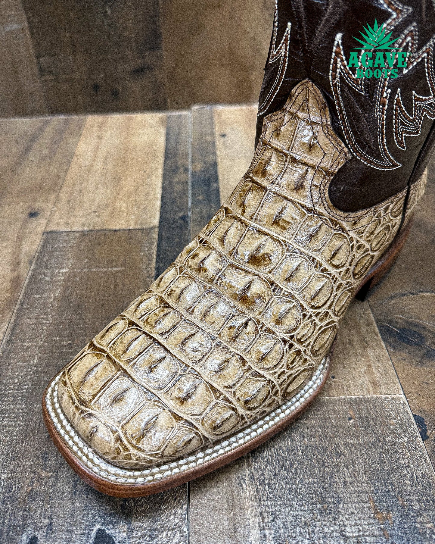 NILE CAIMAN BELLY ORIX | MEN SQUARE TOE WESTERN COWBOY BOOTS