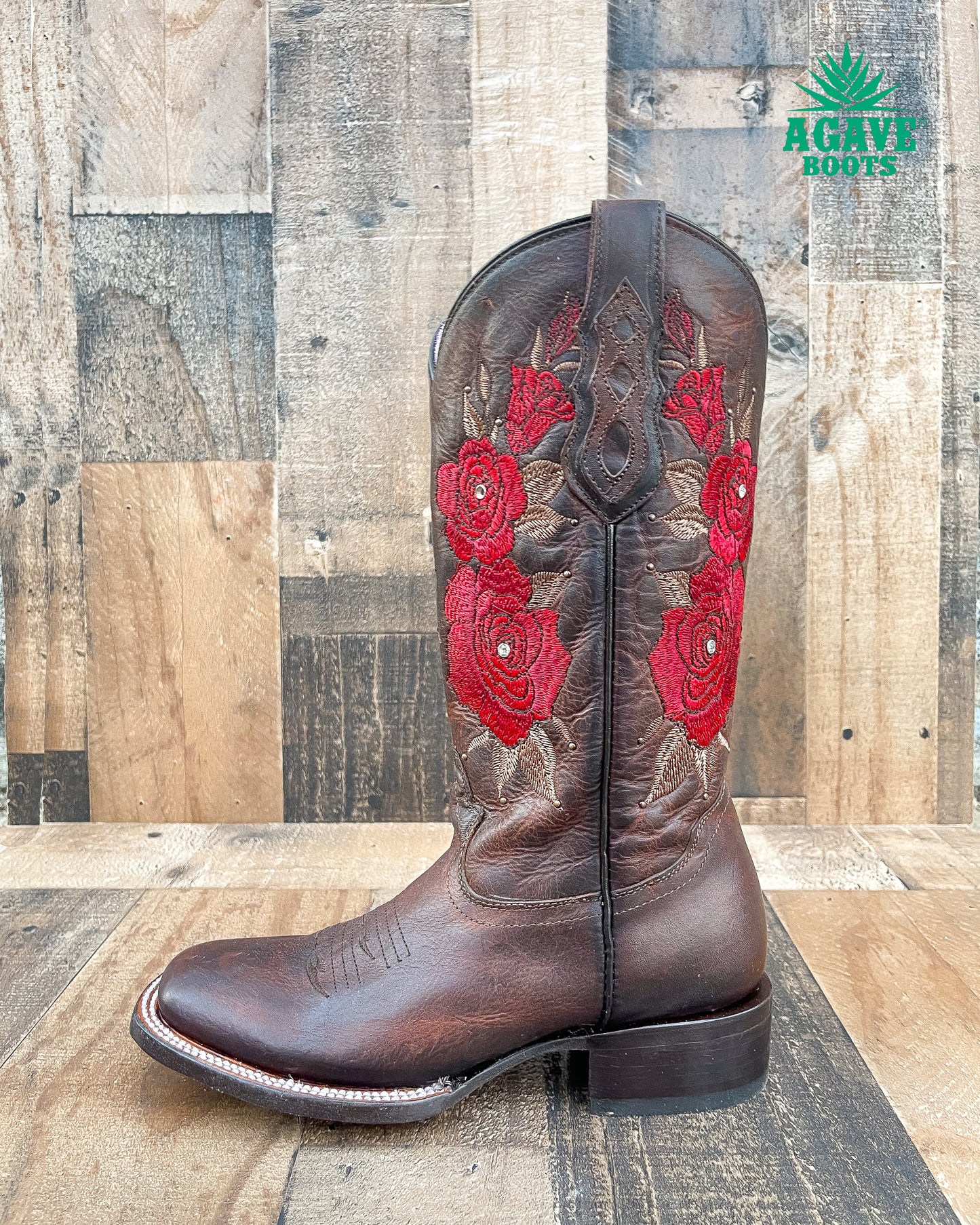 ROSÉ BROWN | WOMEN SQUARE TOE BOOTS