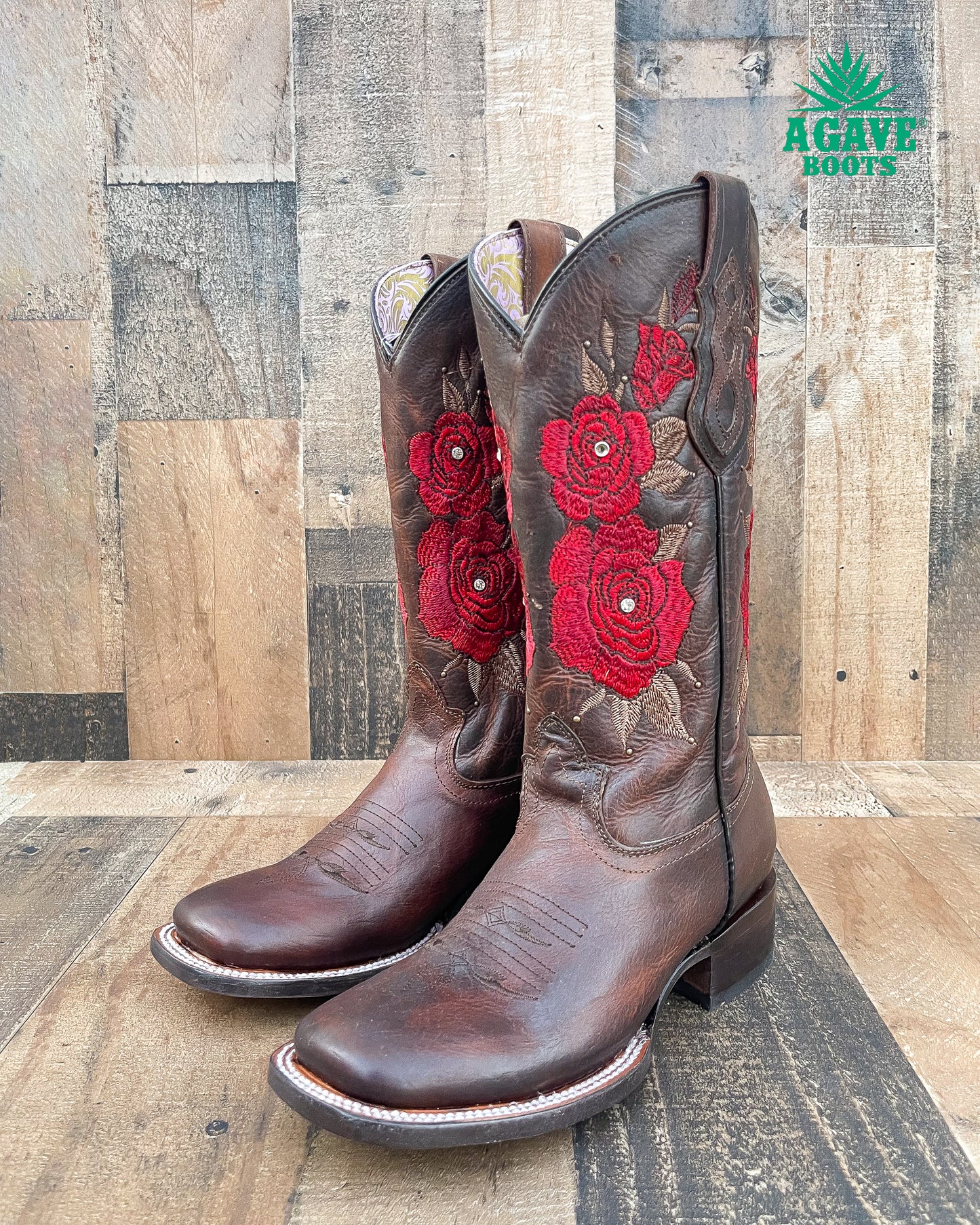 ROSÉ BROWN | WOMEN SQUARE TOE BOOTS
