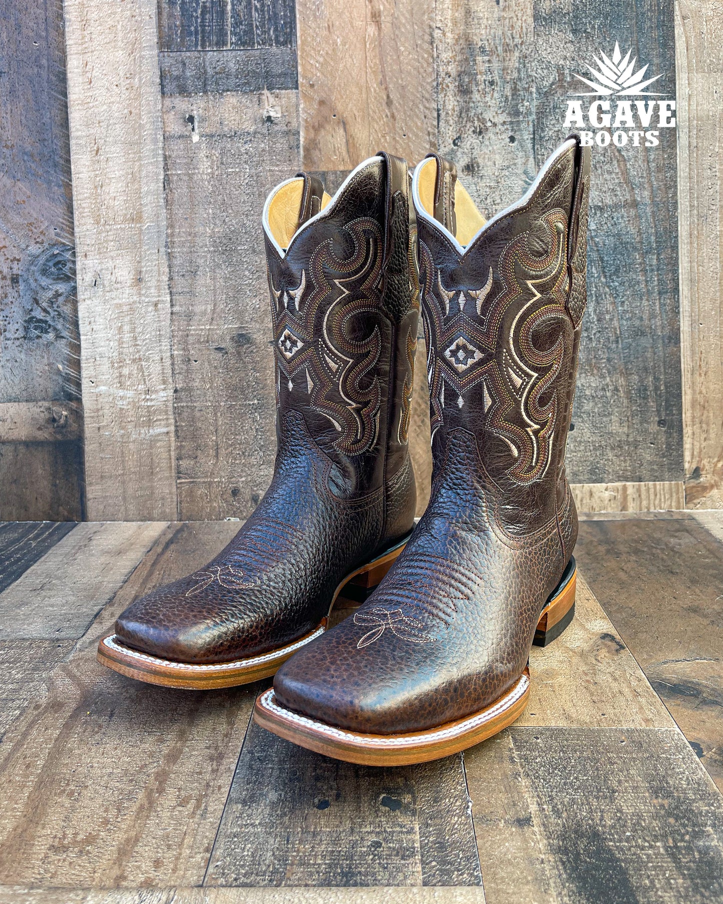 "LAVA" BROWN | MEN SQUARE TOE WESTERN COWBOY BOOTS