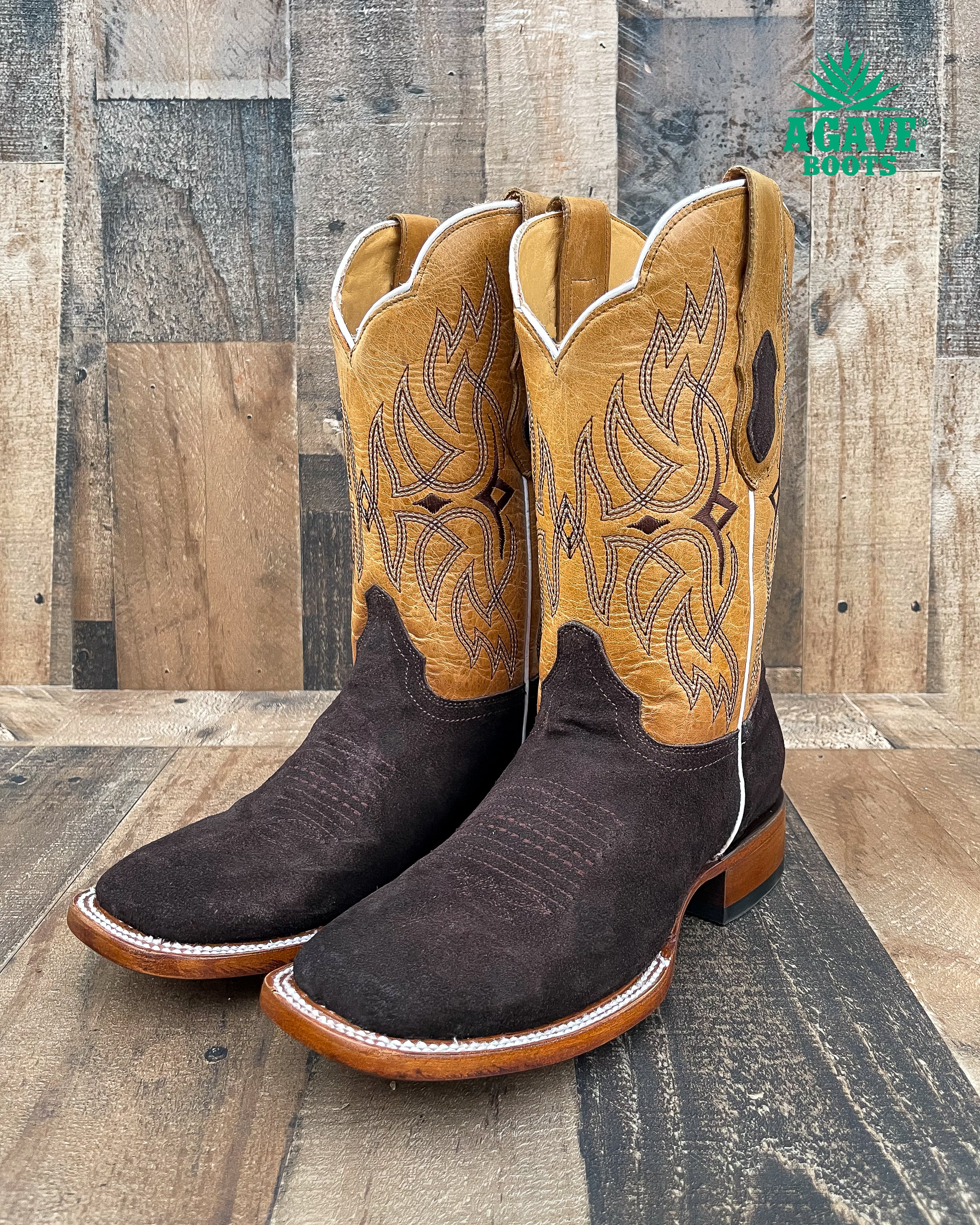 Suede square toe store cowboy boots