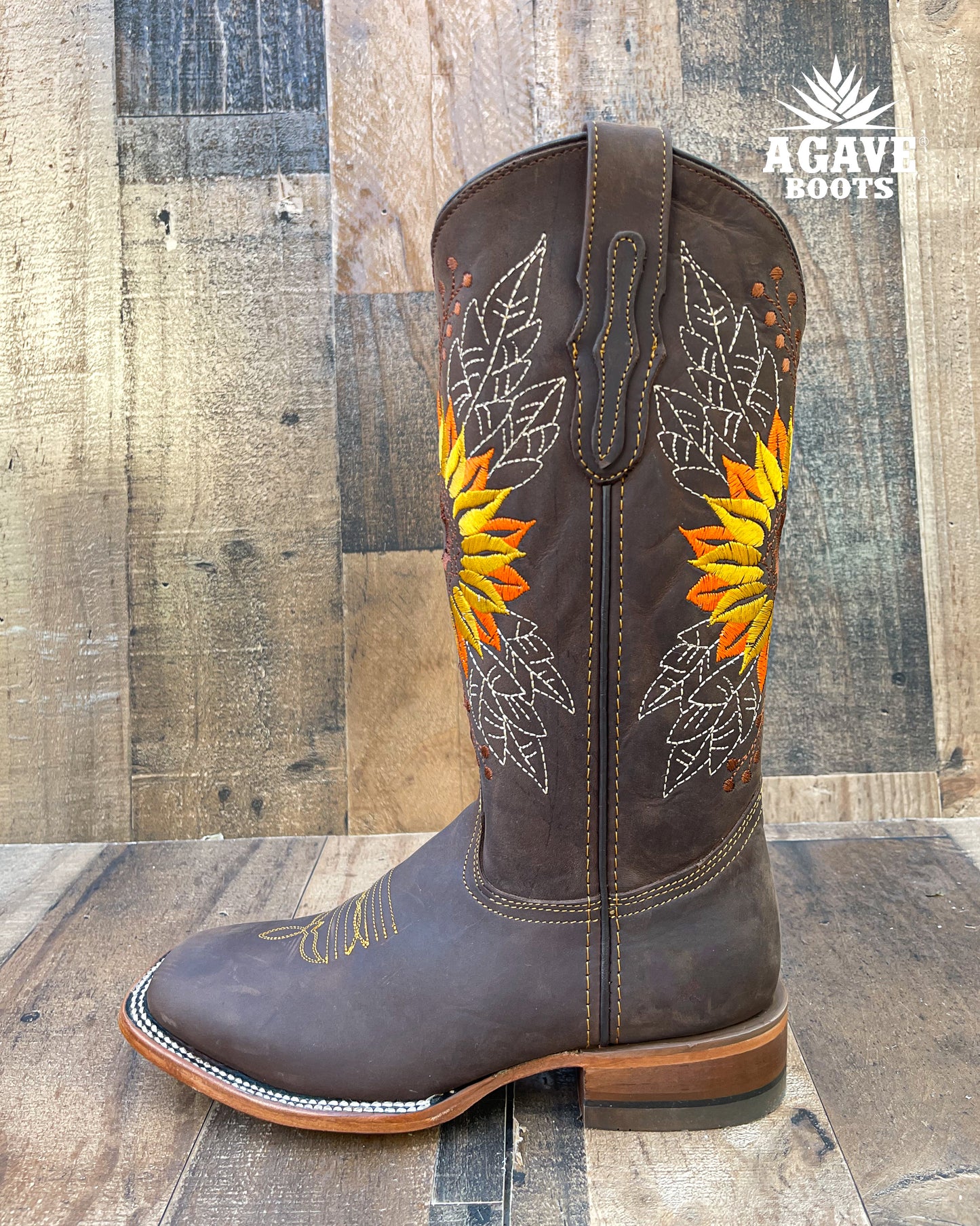Cowboy Boot Sunflower Brown