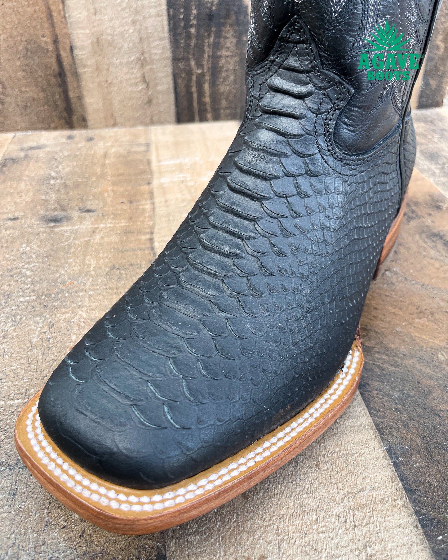 Cowboy Boot Python Black