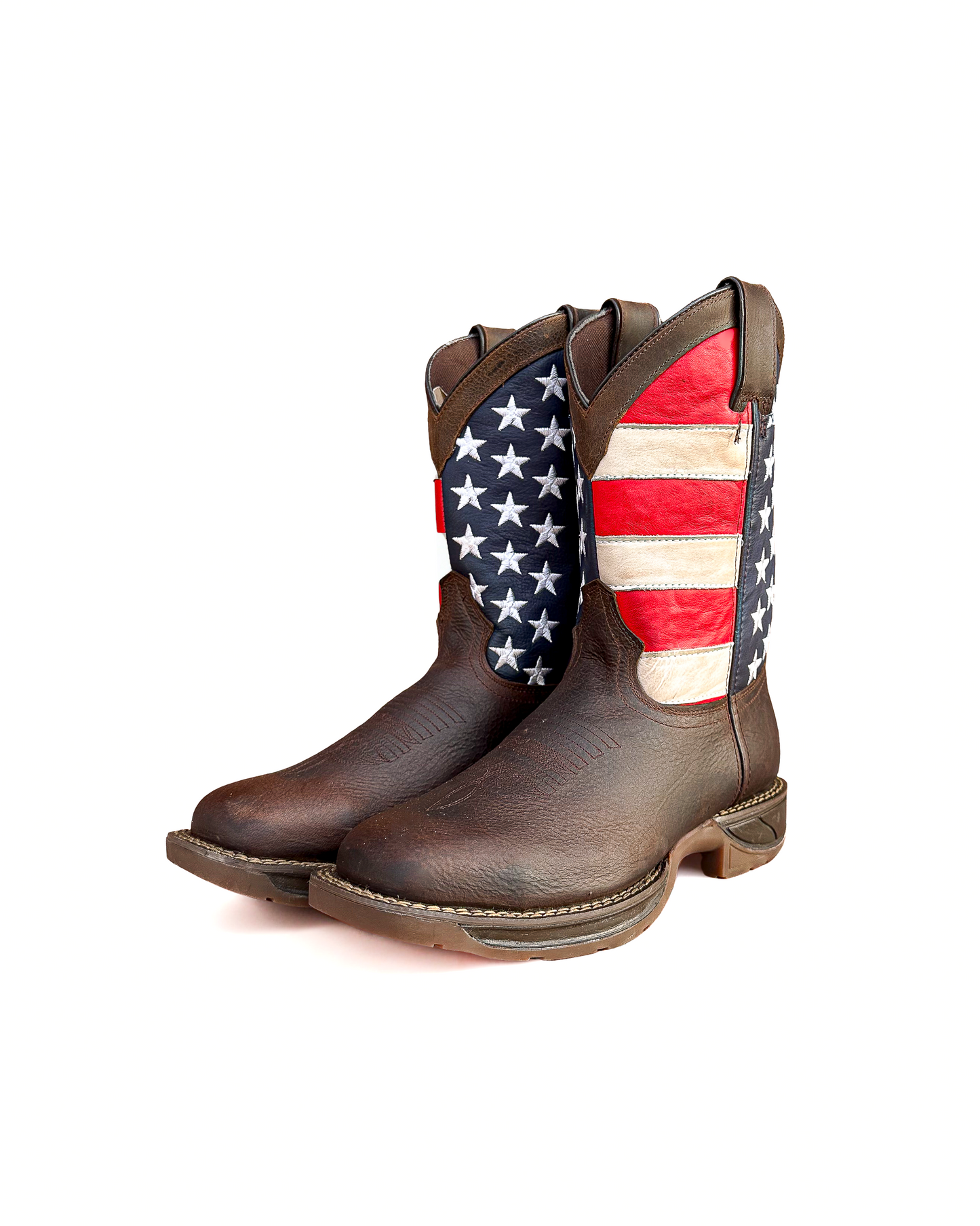 Work Boot Brown USA Flag